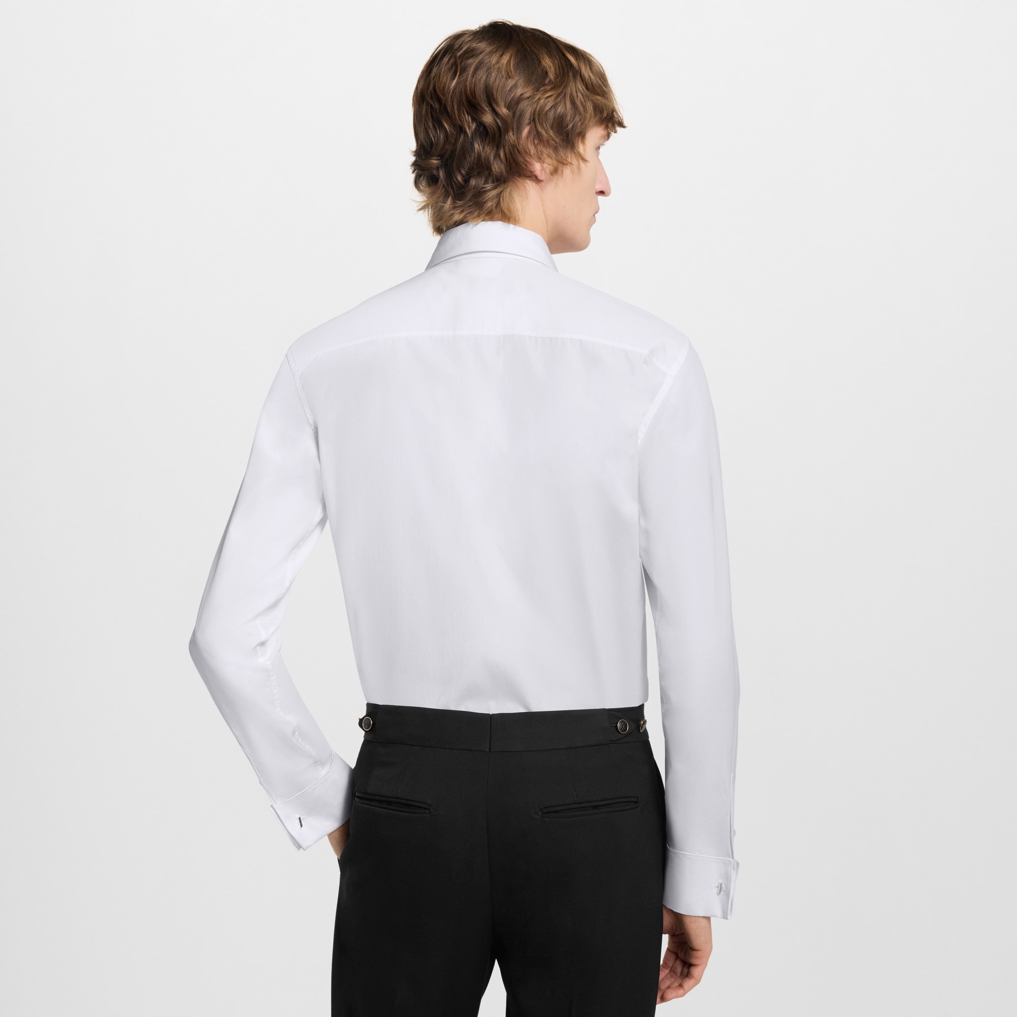 เสื้อเชิ้ตทางการแต่งแถบผ้าด้านหน้า  in ผู้ชาย