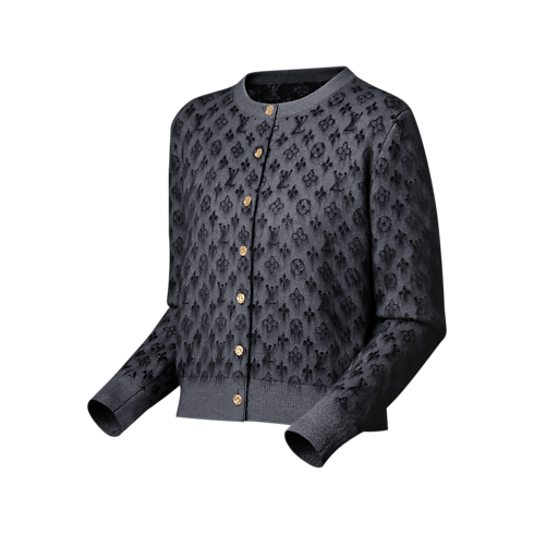 เสื้อคาร์ดิแกนลาย Brushed Monogram in ผู้หญิง's เสื้อผ้า เสื้อสเวตเตอร์กันหนาวสำหรับผู้หญิง collections by Louis Vuitton (การย่อ/ขยายผลิตภัณฑ์)