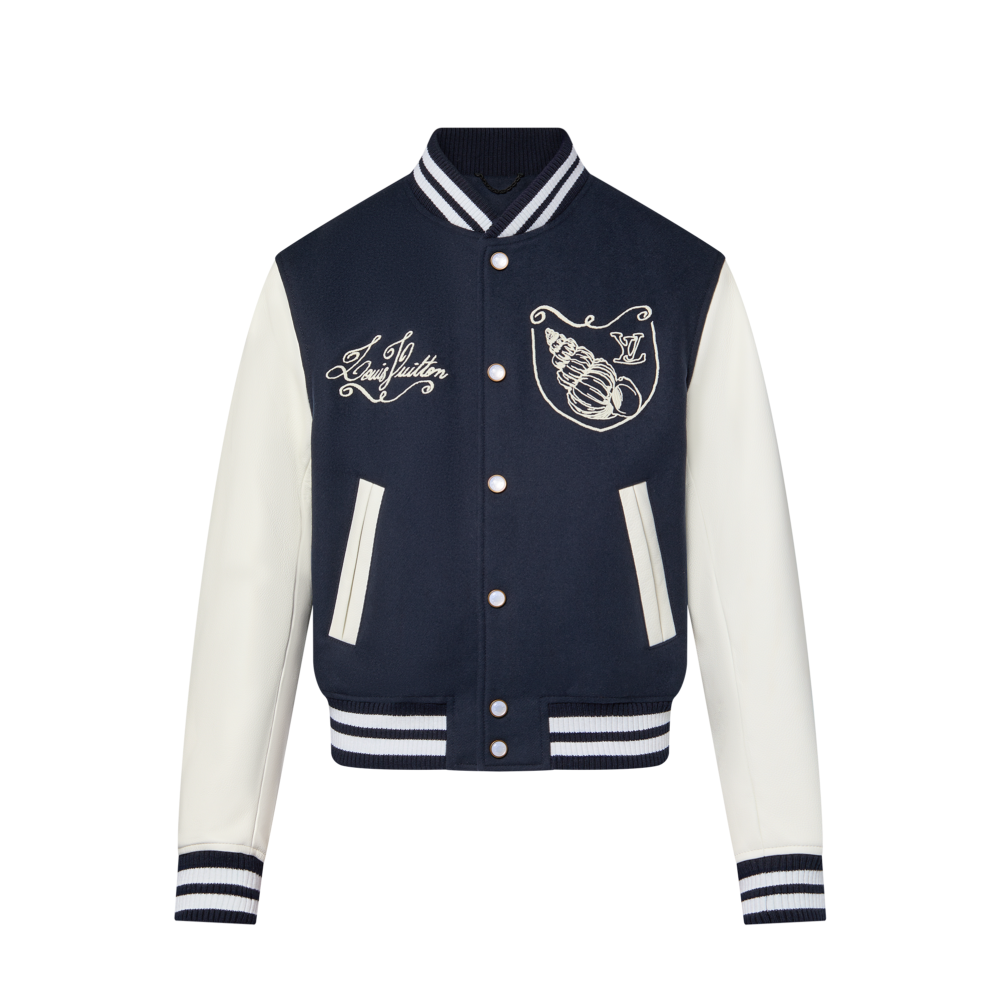 เสื้อแจ็คเก็ตสไตล์ Varsity หนังลูกวัว  in ผู้ชาย