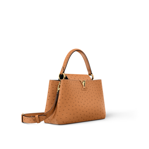 Capucines MM Souple Pontets นกกระจอกเทศ in ผู้หญิง's กระเป๋าถือ กระเป๋ารุ่น Capucines collections by Louis Vuitton (การย่อ/ขยายผลิตภัณฑ์)