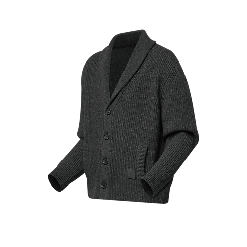 เสื้อคาร์ดิแกนคอปกยาวผ้าแคชเมียร์ผสม in ผู้ชาย's เสื้อผ้า เสื้อสเวตเตอร์สำหรับผู้ชาย collections by Louis Vuitton (การย่อ/ขยายผลิตภัณฑ์)