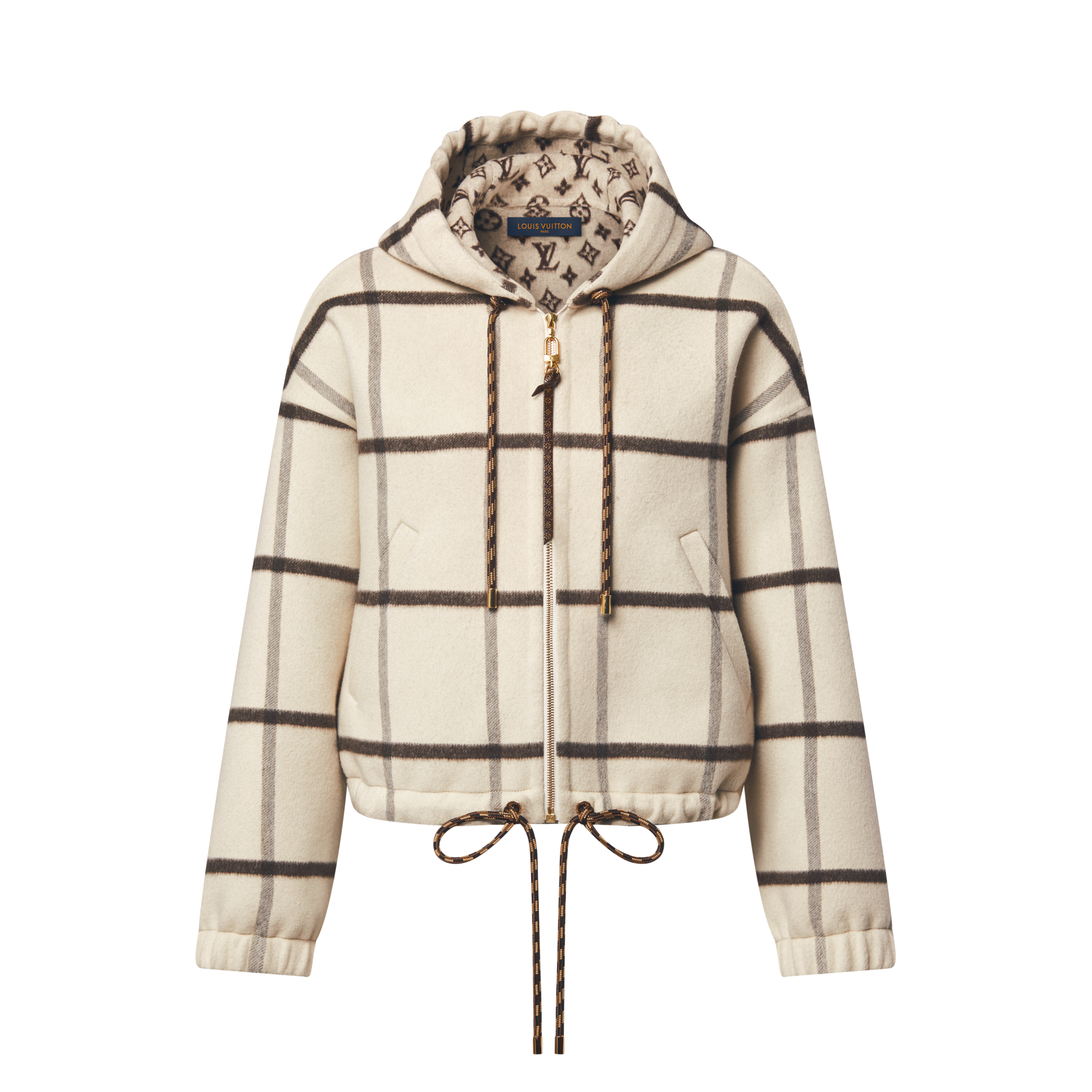 Check Motif Hooded Jacket  in ผู้หญิง