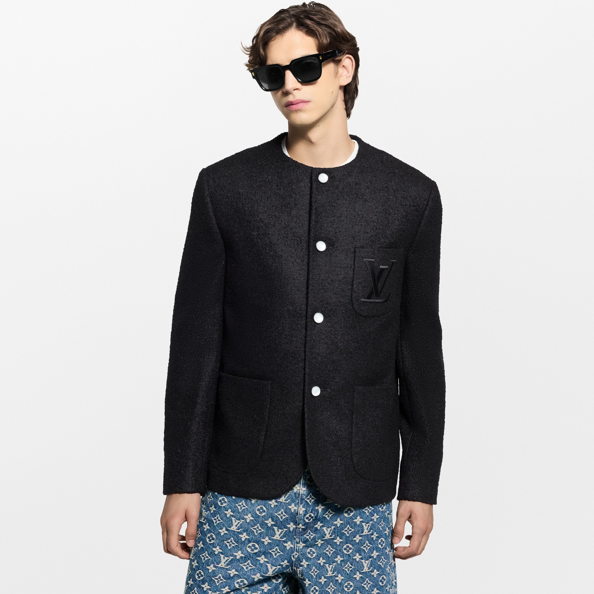 Chic Collarless Jacket  in ผู้ชาย