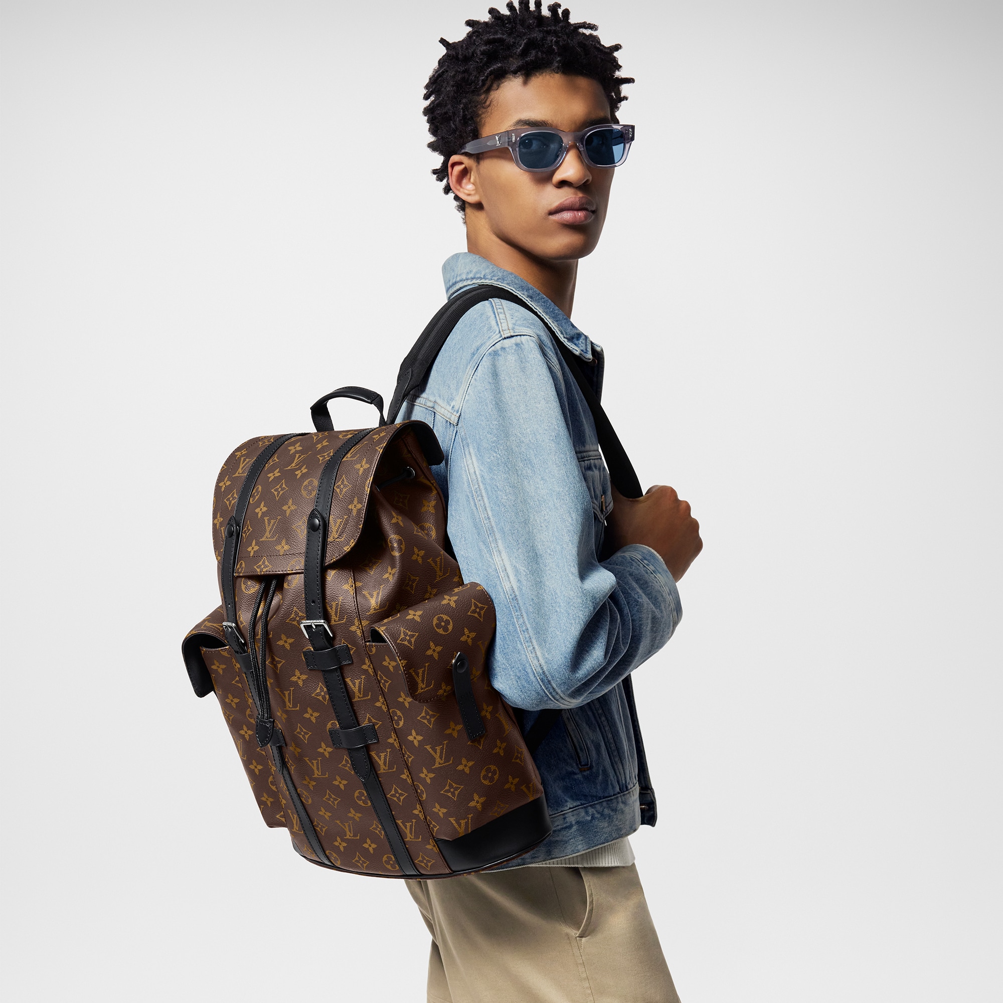 กระเป๋าสะพายหลังรุ่น Christopher MM Monogram Macassar in ผู้ชาย