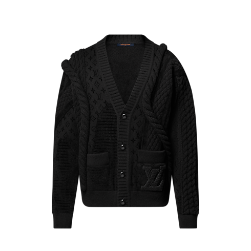 เสื้อคาร์ดิแกนผ้าวูลผสมลายเคเบิลโอเวอร์ไซส์ in ผู้ชาย's เสื้อผ้า เสื้อผ้าสำหรับผู้ชาย collections by Louis Vuitton (การย่อ/ขยายผลิตภัณฑ์)