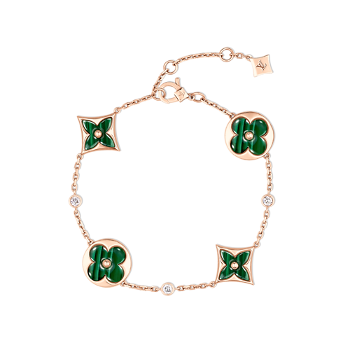 สร้อยข้อมือ Color Blossom BB Star and Sun Multi-Motif พิงค์โกลด์ มาลาไคท์ และเพชร in จิวเวลรี่'s หมวดหมู่ ไฟน์จิวเวลรี่ทั้งหมด collections by Louis Vuitton (การย่อ/ขยายผลิตภัณฑ์)