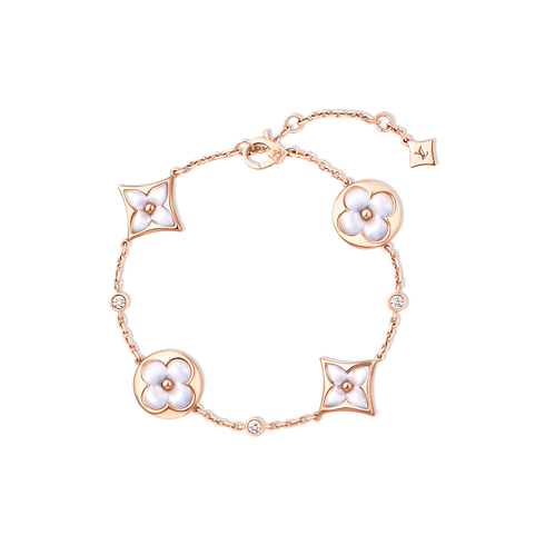 สร้อยข้อมือ Color Blossom BB Star and Sun Multi-Motif พิงค์โกลด์ มาเธอร์ออฟเพิร์ลสีขาว และเพชร in จิวเวลรี่'s หมวดหมู่ ไฟน์จิวเวลรี่ทั้งหมด collections by Louis Vuitton (การย่อ/ขยายผลิตภัณฑ์)