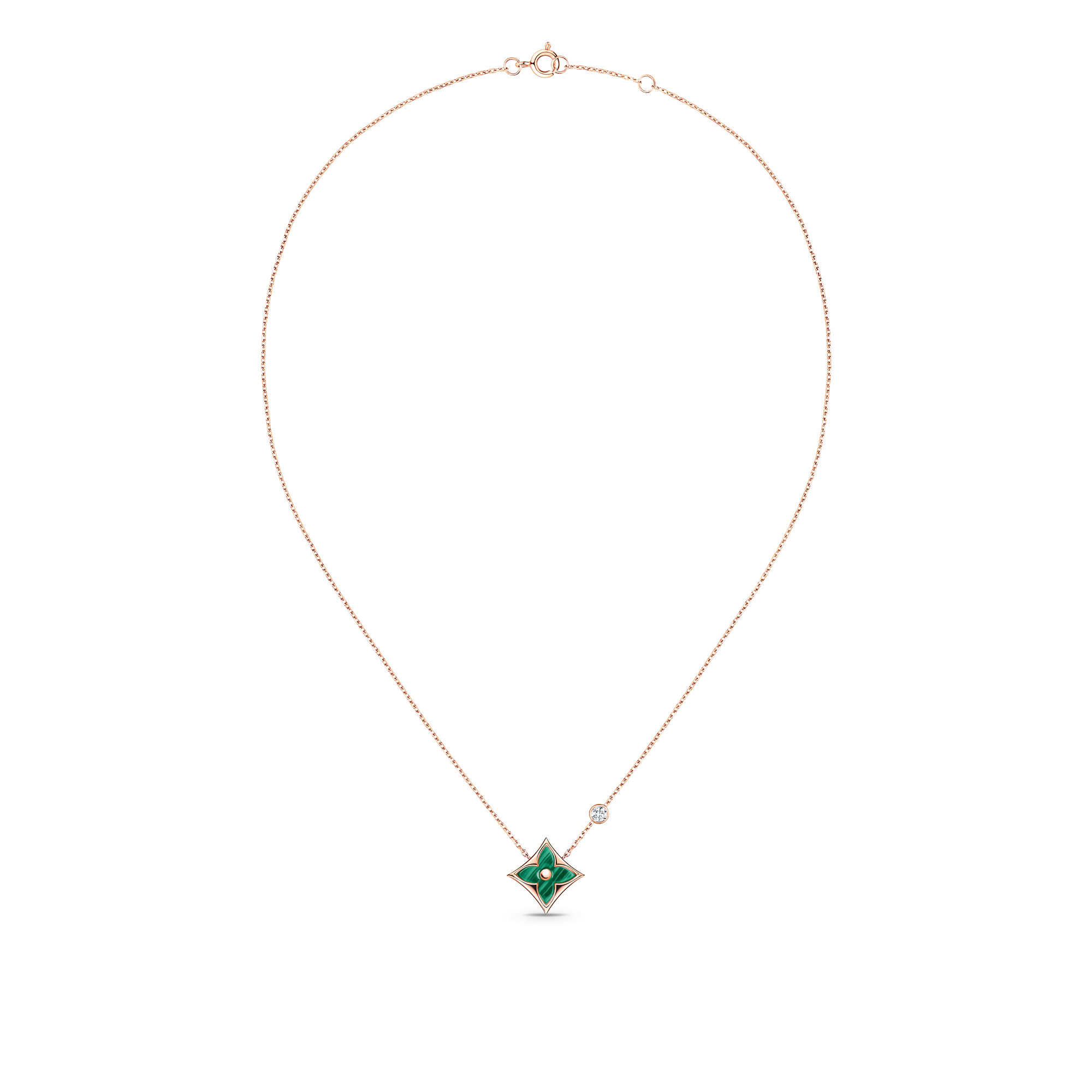 จี้ Color Blossom BB Star พิงค์โกลด์ มาลาไคท์ และเพชร  in จิวเวลรี่