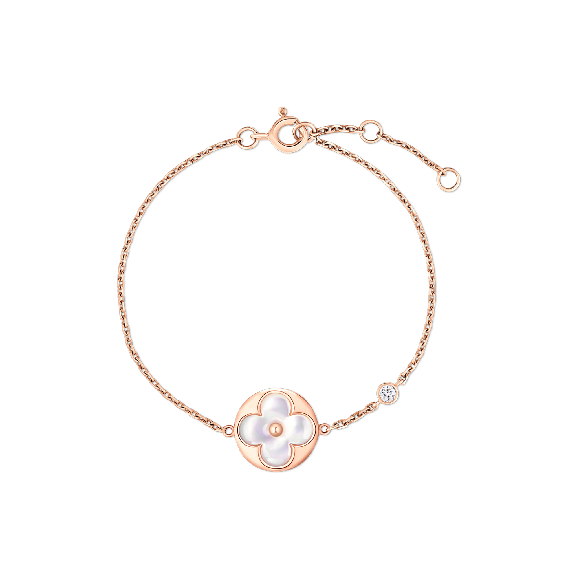สร้อยข้อมือ Color Blossom BB Sun พิงค์โกลด์ มาเธอร์ออฟเพิร์ลสีขาว และเพชร  in จิวเวลรี่