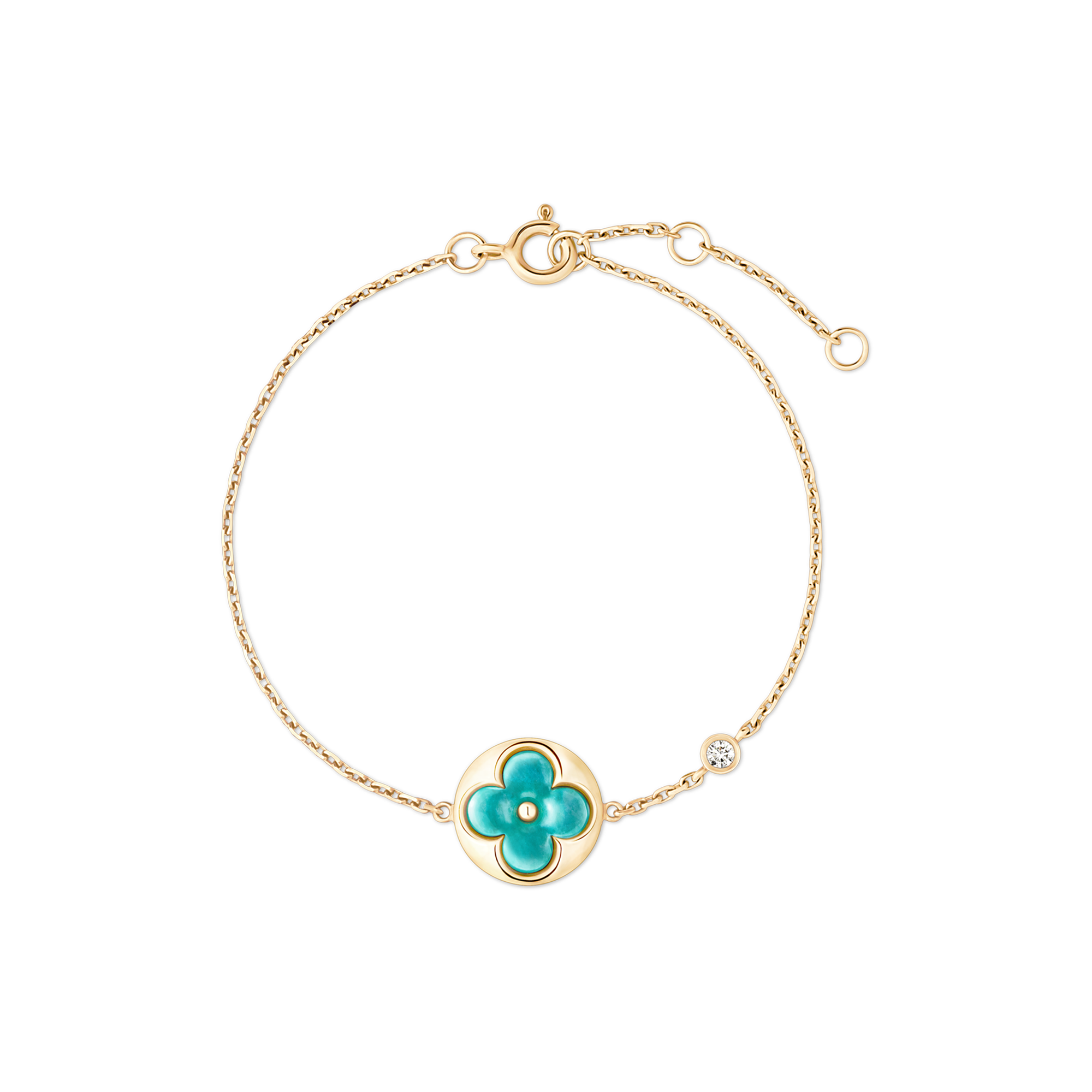 สร้อยข้อมือ Color Blossom BB Sun เยลโลว์โกลด์ แอมะซอไนต์ และเพชร  in จิวเวลรี่