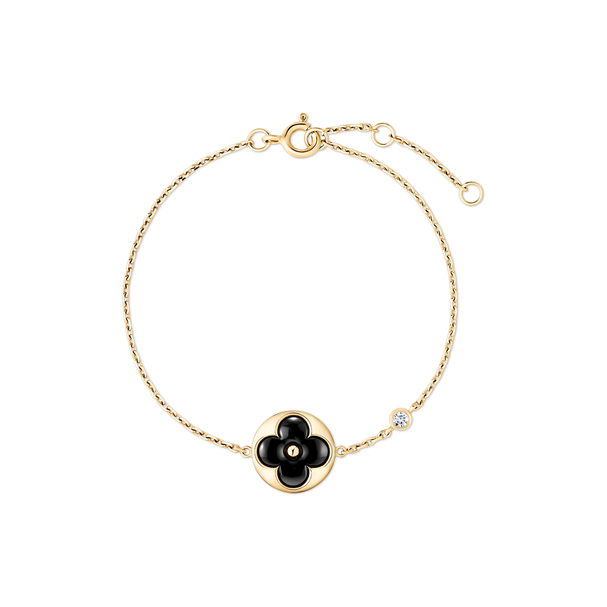 สร้อยข้อมือ Color Blossom BB Sun เยลโลว์โกลด์ ออนิกซ์ และเพชร  in จิวเวลรี่