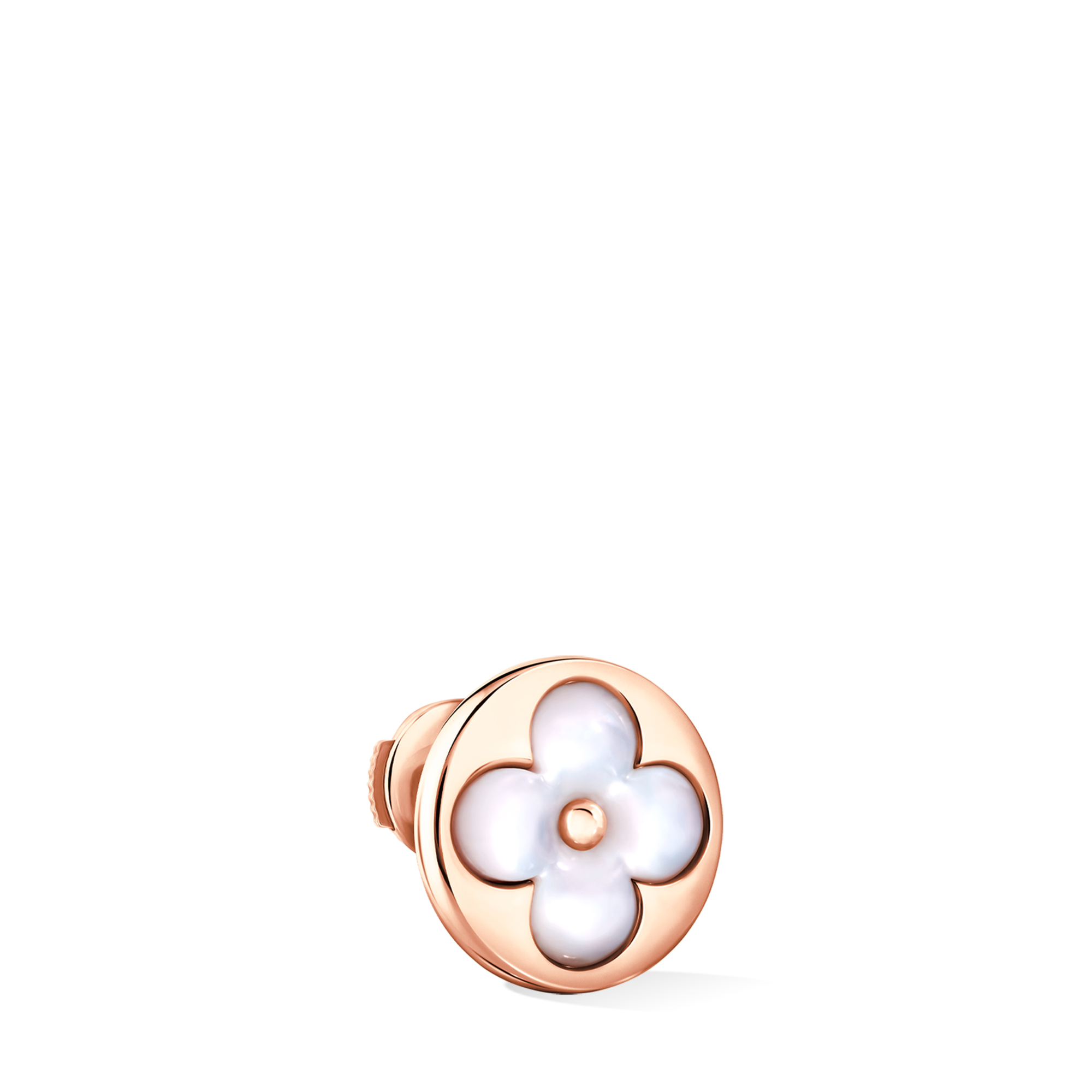 ต่างหูสตั๊ด Color Blossom BB Sun พิงค์โกลด์และมาเธอร์ออฟเพิร์ลสีขาว - สำหรับหนึ่งข้าง  in จิวเวลรี่