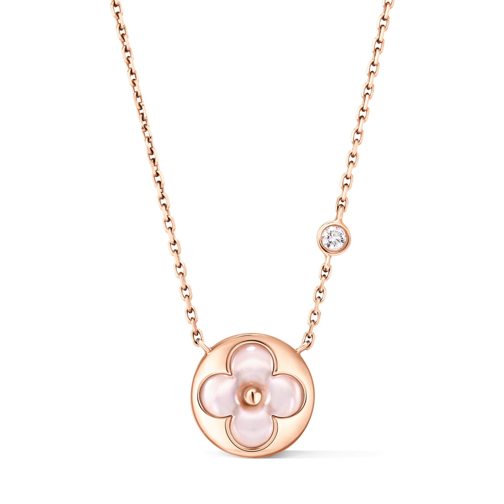 จี้ Color Blossom BB Sun พิงค์โกลด์ มาเธอร์ออฟเพิร์ลสีชมพู และเพชร  in จิวเวลรี่