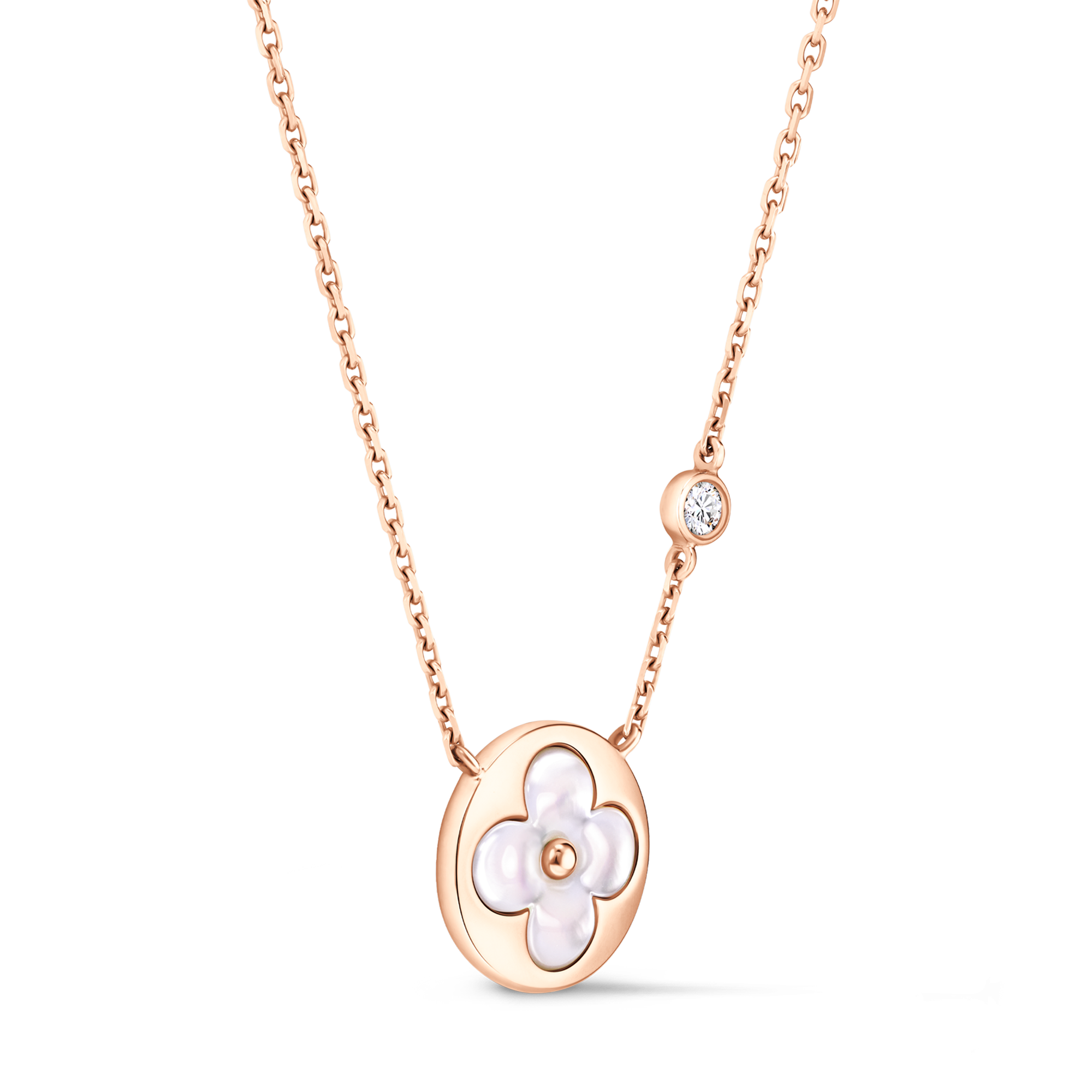 จี้ Color Blossom BB Sun พิงค์โกลด์ มาเธอร์ออฟเพิร์ลสีขาว และเพชร  in จิวเวลรี่