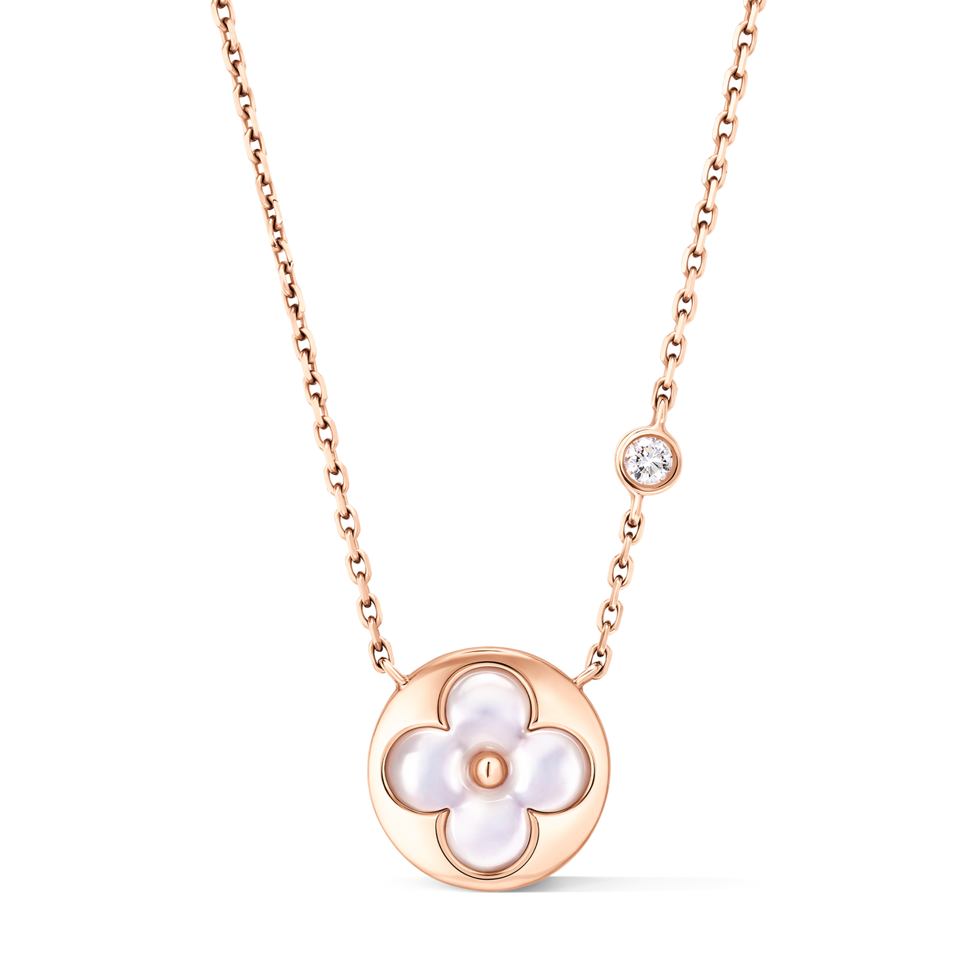 จี้ Color Blossom BB Sun พิงค์โกลด์ มาเธอร์ออฟเพิร์ลสีขาว และเพชร  in จิวเวลรี่
