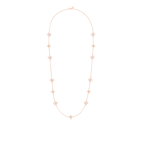 สร้อยคอยาว Color Blossom M Star Multi-Motif พิงค์โกลด์ มาเธอร์ออฟเพิร์ลสีขาว และเพชร in จิวเวลรี่'s หมวดหมู่ สร้อยคอและจี้ collections by Louis Vuitton (การย่อ/ขยายผลิตภัณฑ์)