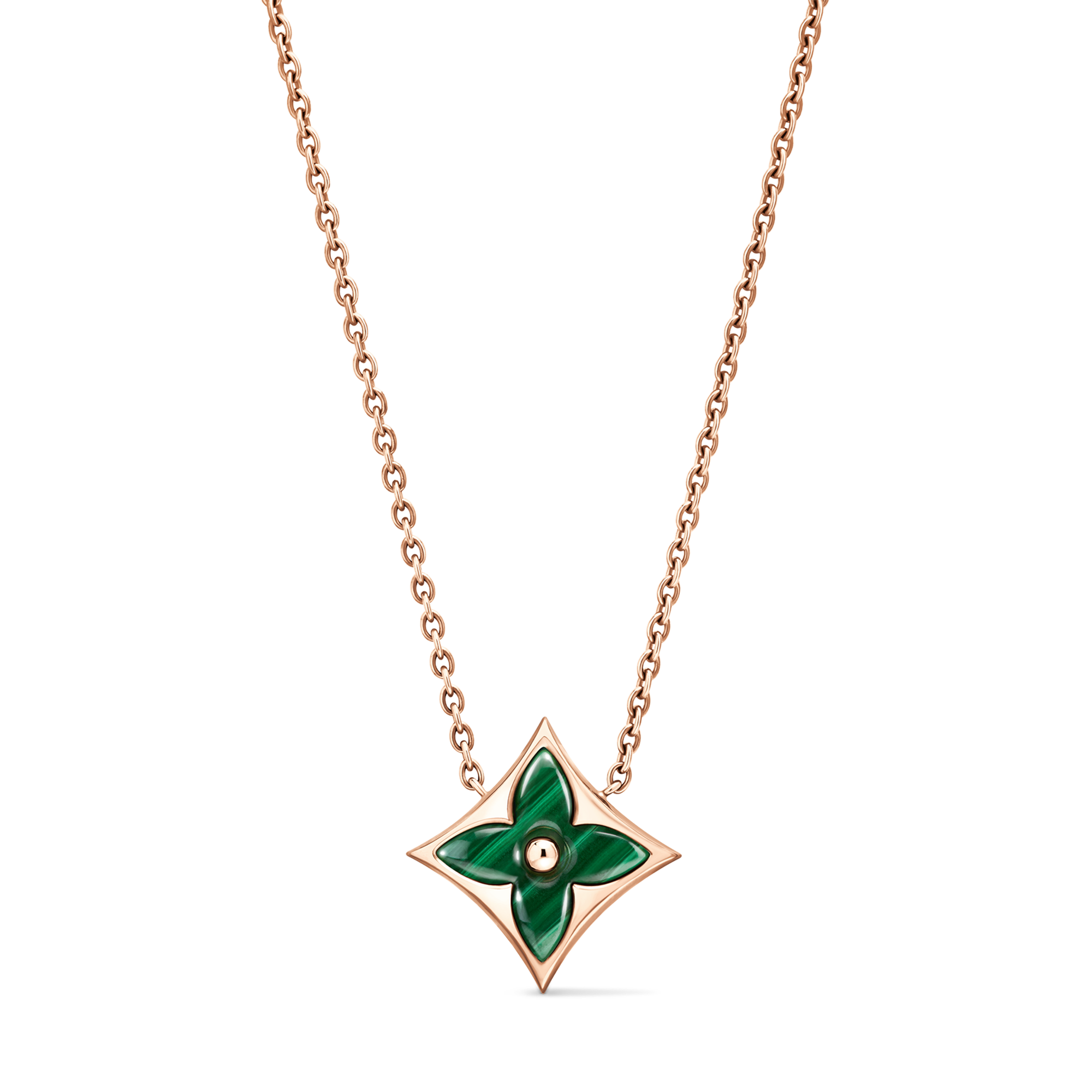 จี้ Color Blossom M Star พิงค์โกลด์และมาลาไคท์  in จิวเวลรี่