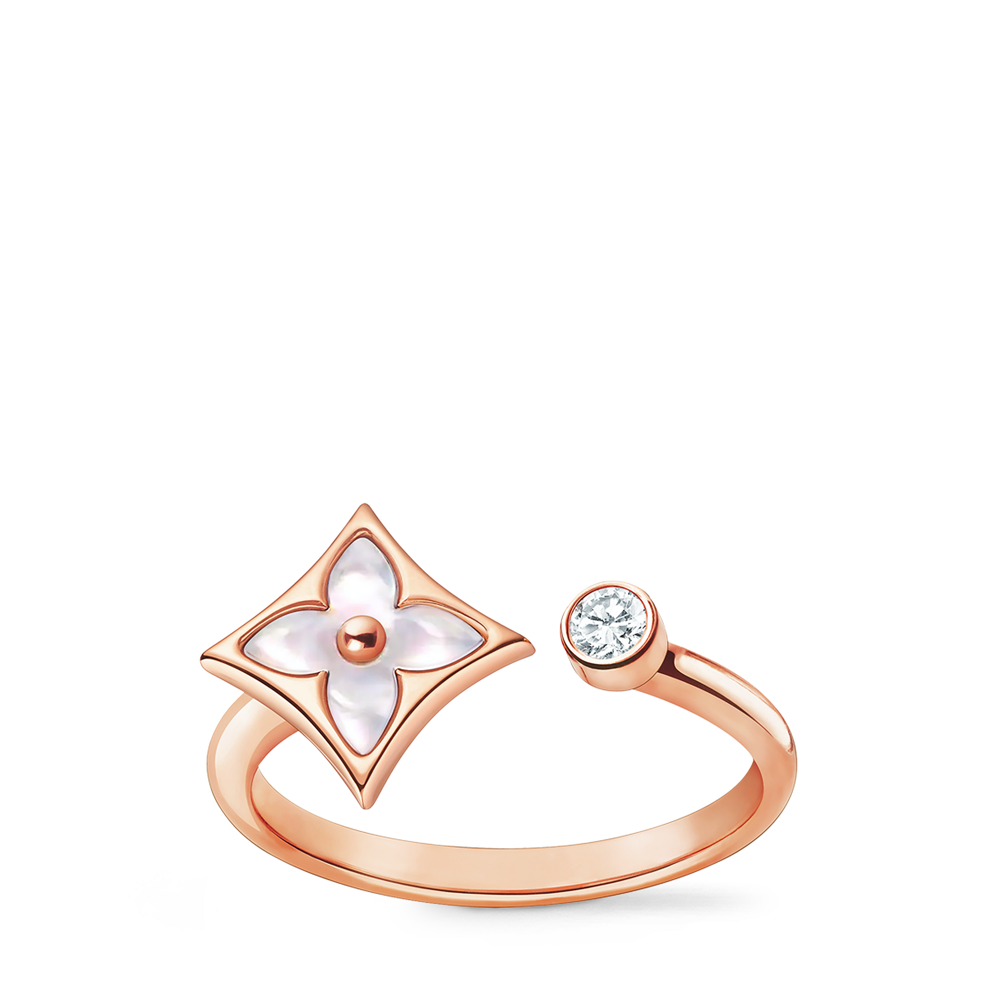 แหวน Color Blossom Mini Star พิงค์โกลด์ มาเธอร์ออฟเพิร์ลสีขาว และเพชร  in จิวเวลรี่