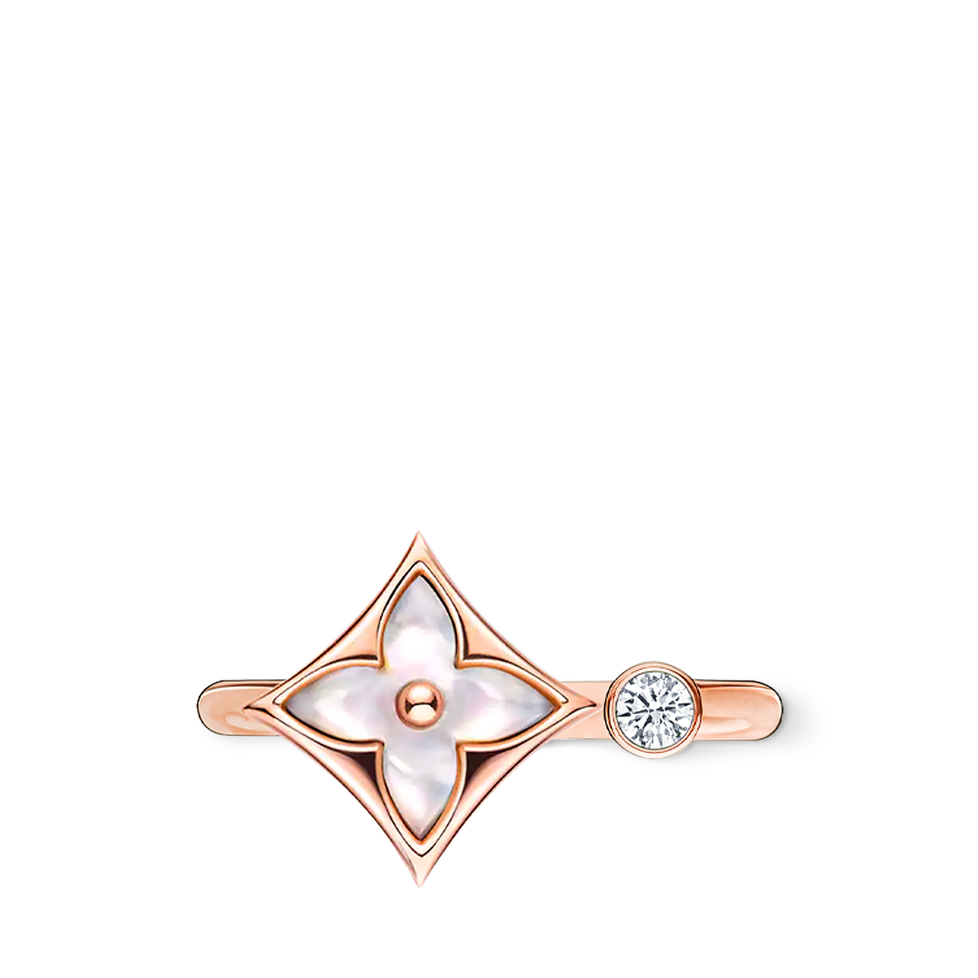 แหวน Color Blossom Mini Star พิงค์โกลด์ มาเธอร์ออฟเพิร์ลสีขาว และเพชร  in จิวเวลรี่