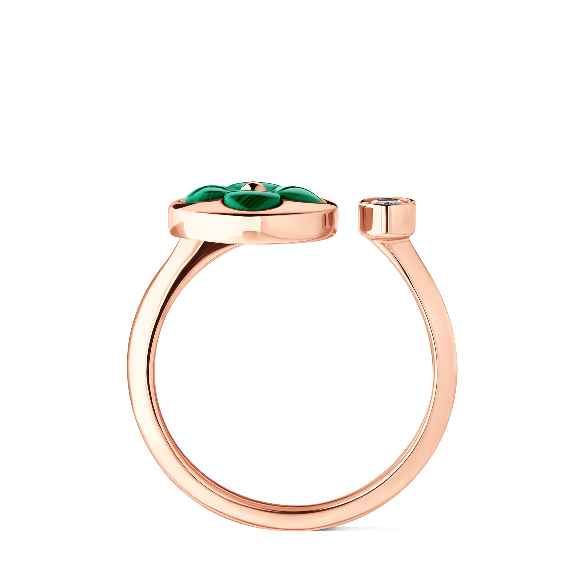 แหวน Color Blossom Mini Sun พิงค์โกลด์ มาลาไคท์ และเพชร  in จิวเวลรี่