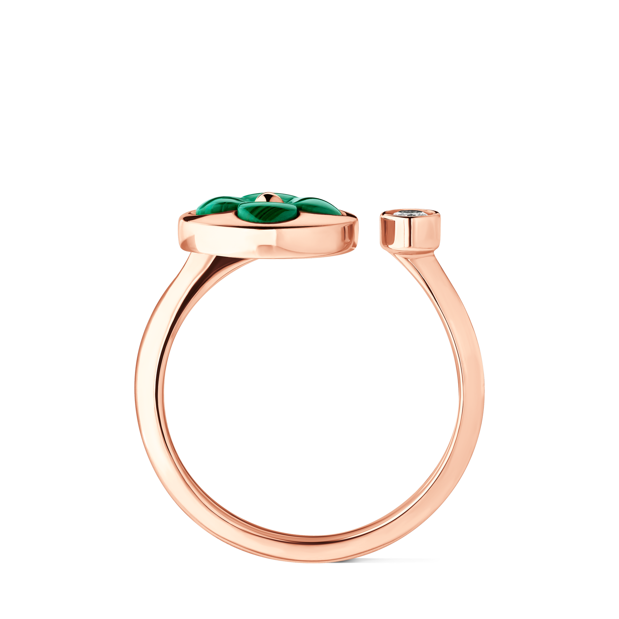 แหวน Color Blossom Mini Sun พิงค์โกลด์ มาลาไคท์ และเพชร  in จิวเวลรี่