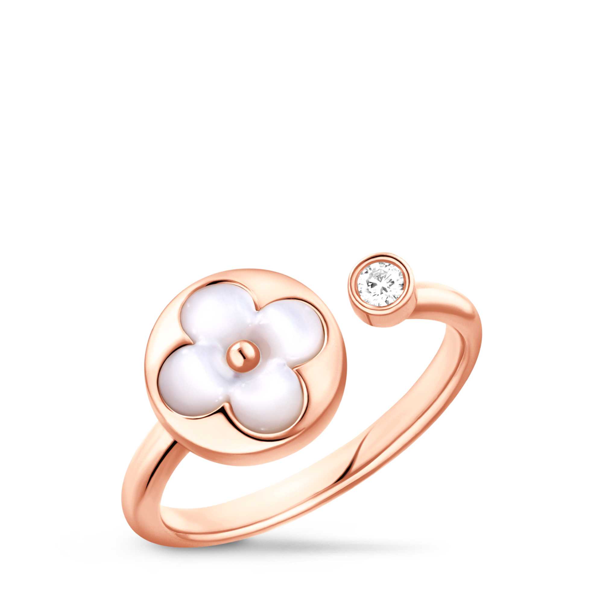 แหวน Color Blossom Mini Sun พิงค์โกลด์ มาเธอร์ออฟเพิร์ลสีขาว และเพชร  in จิวเวลรี่