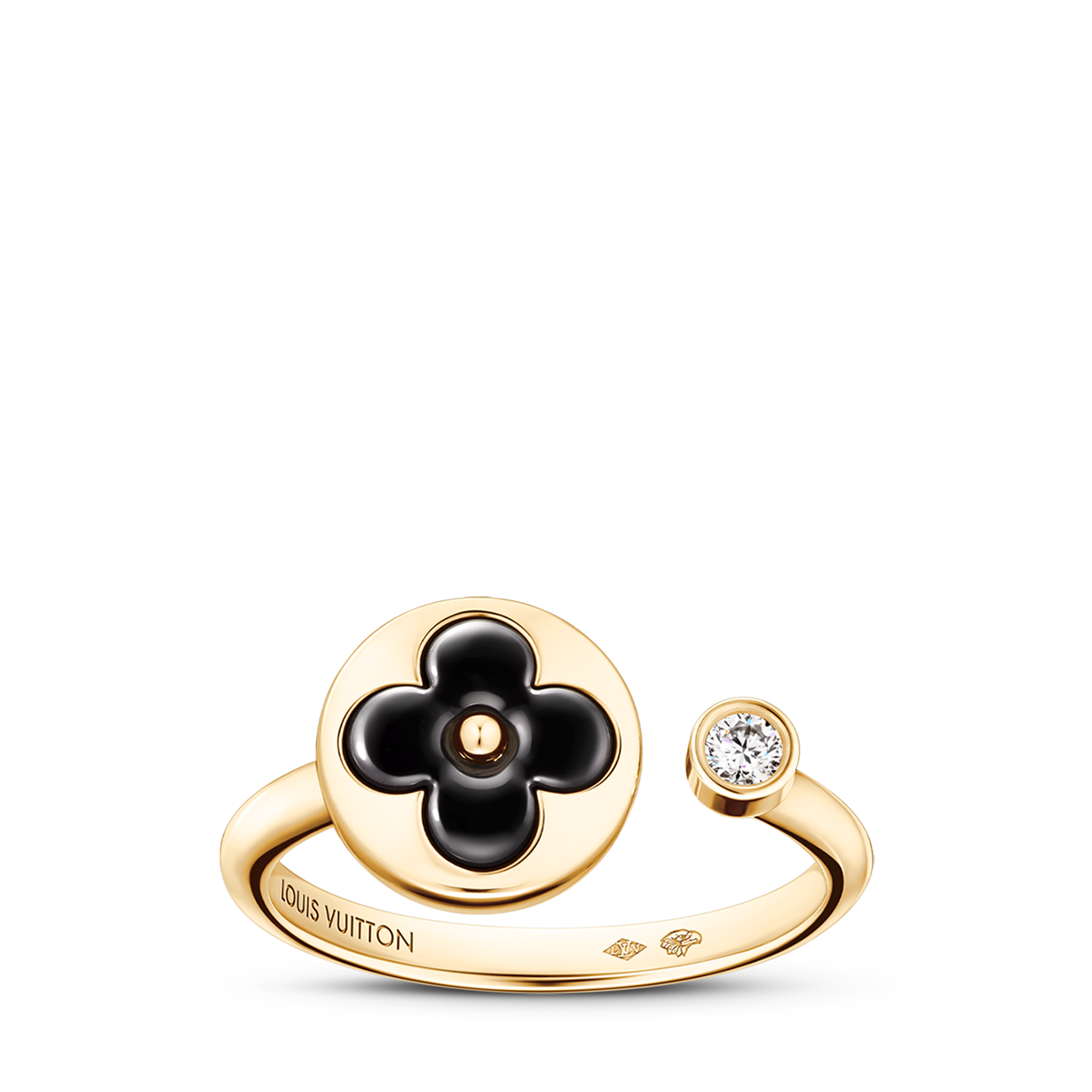 แหวน Color Blossom Mini Sun เยลโลว์โกลด์ ออนิกซ์ และเพชร  in จิวเวลรี่