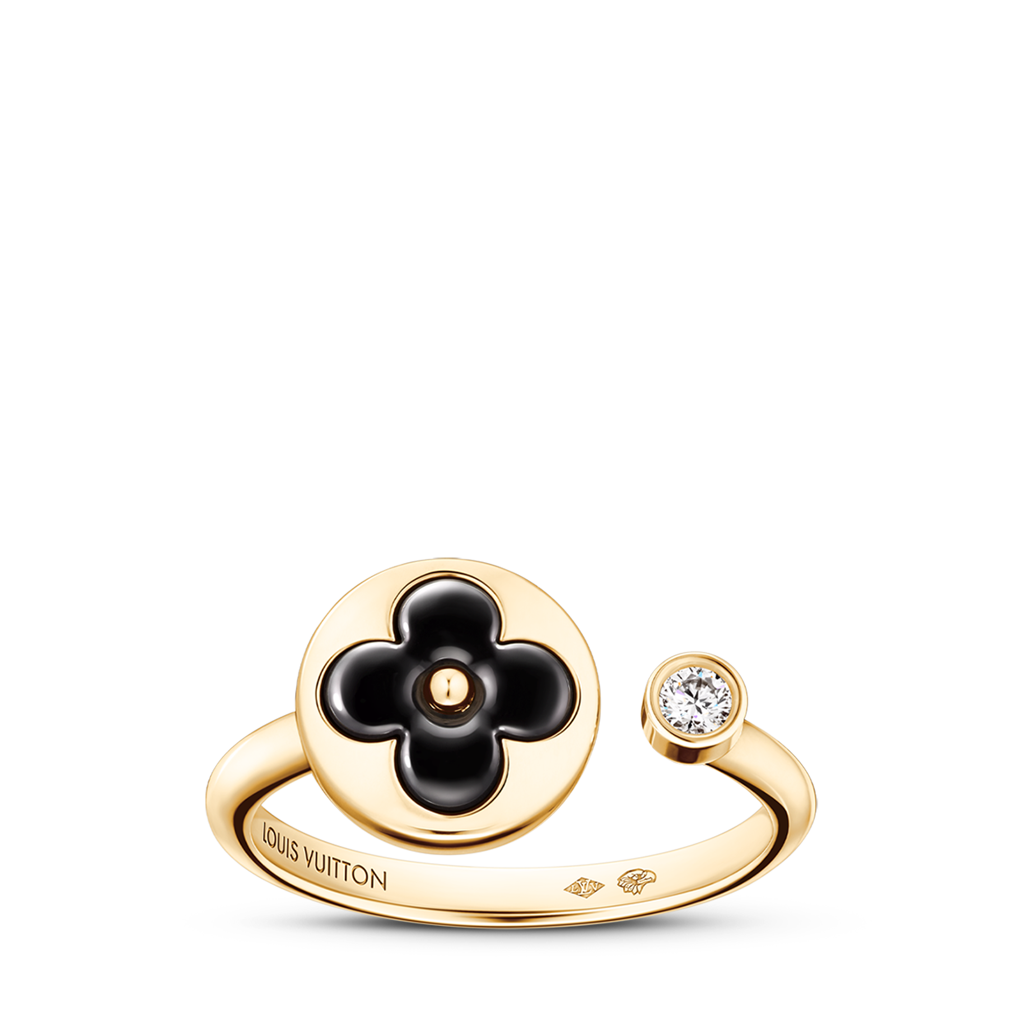 แหวน Color Blossom Mini Sun เยลโลว์โกลด์ ออนิกซ์ และเพชร  in จิวเวลรี่