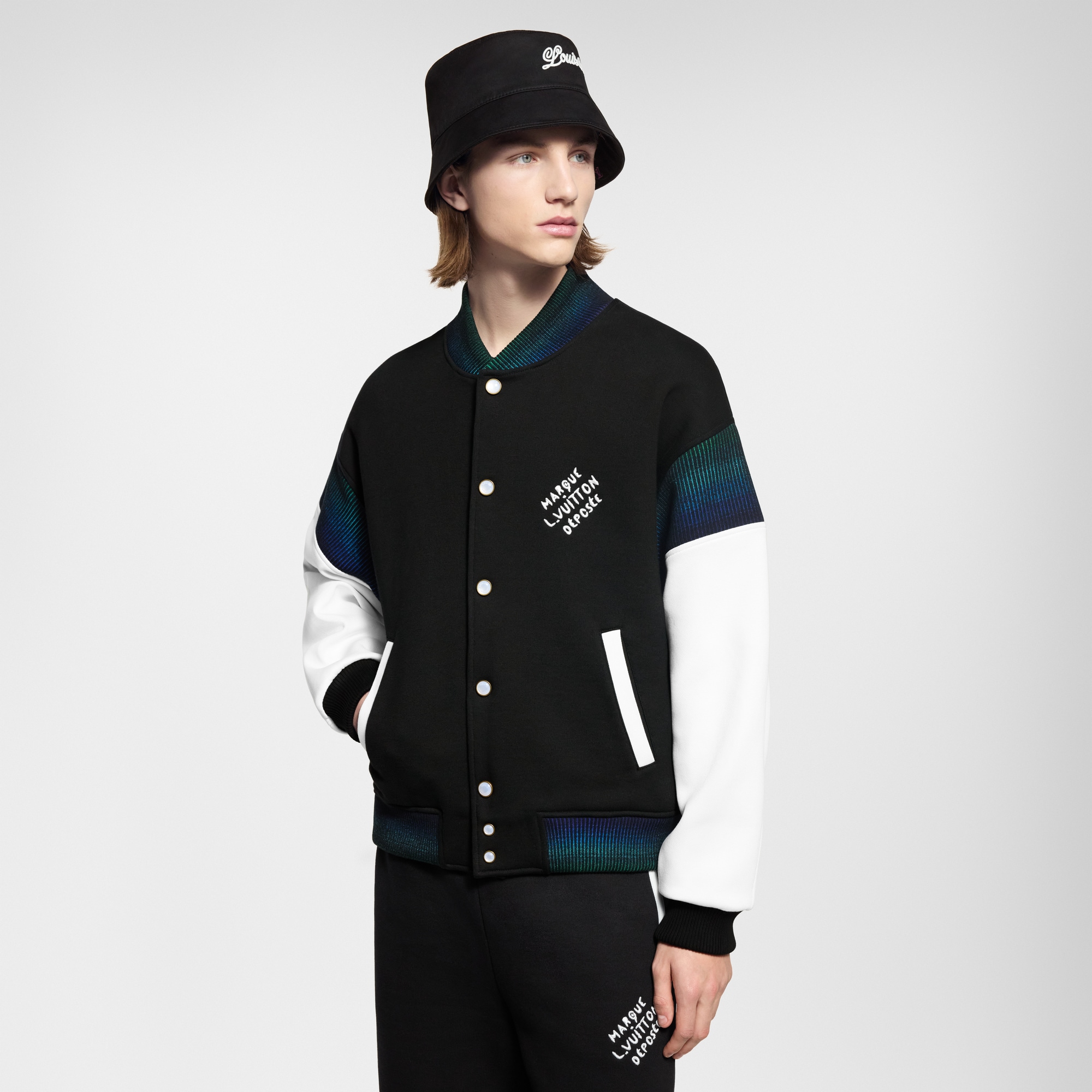 เสื้อแจ็คเก็ตบลูซง Varsity ผ้าคอตตอนเจอร์ซีย์  in ผู้ชาย