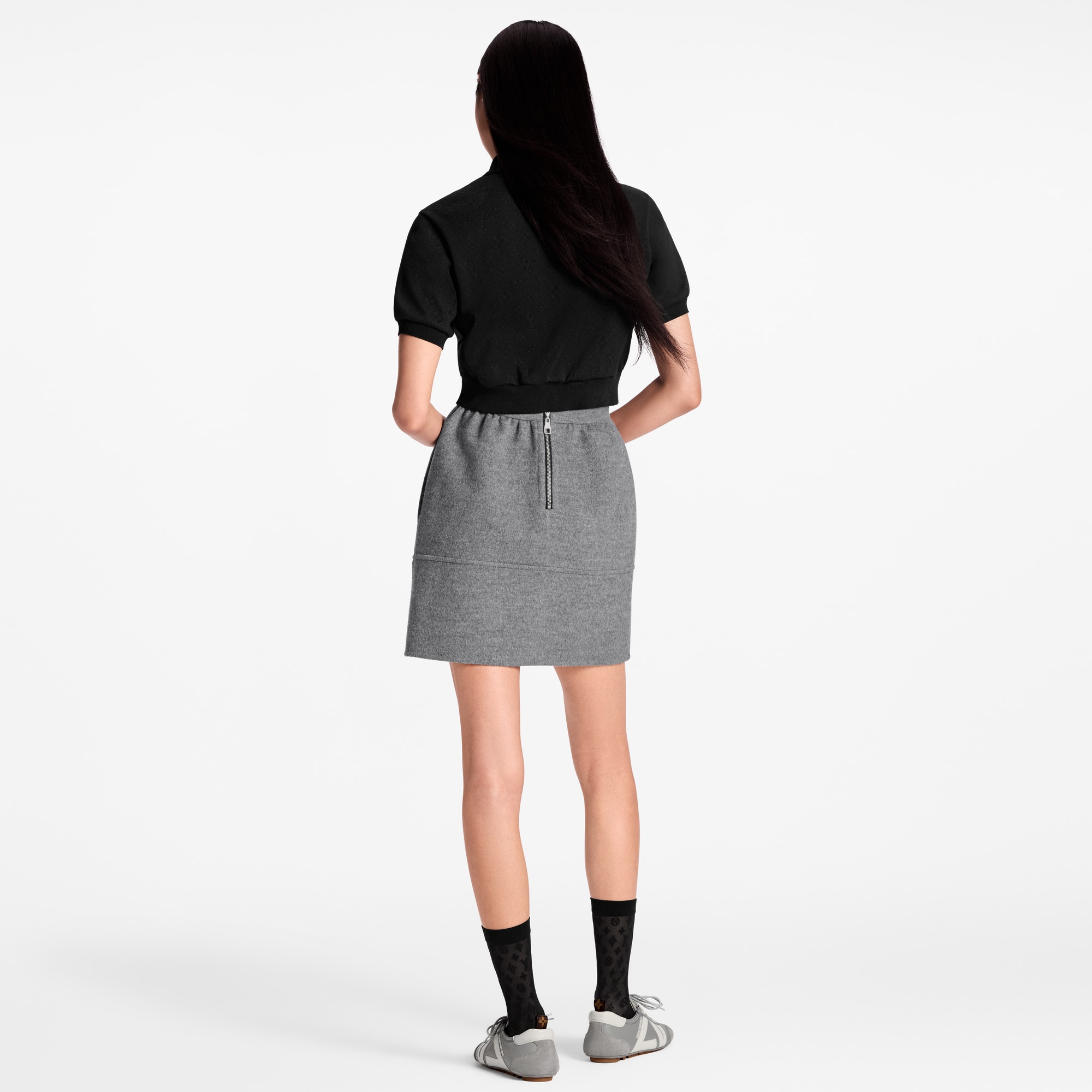 เสื้อโปโลครอปติดกระดุมลาย Monogram  in ผู้หญิง