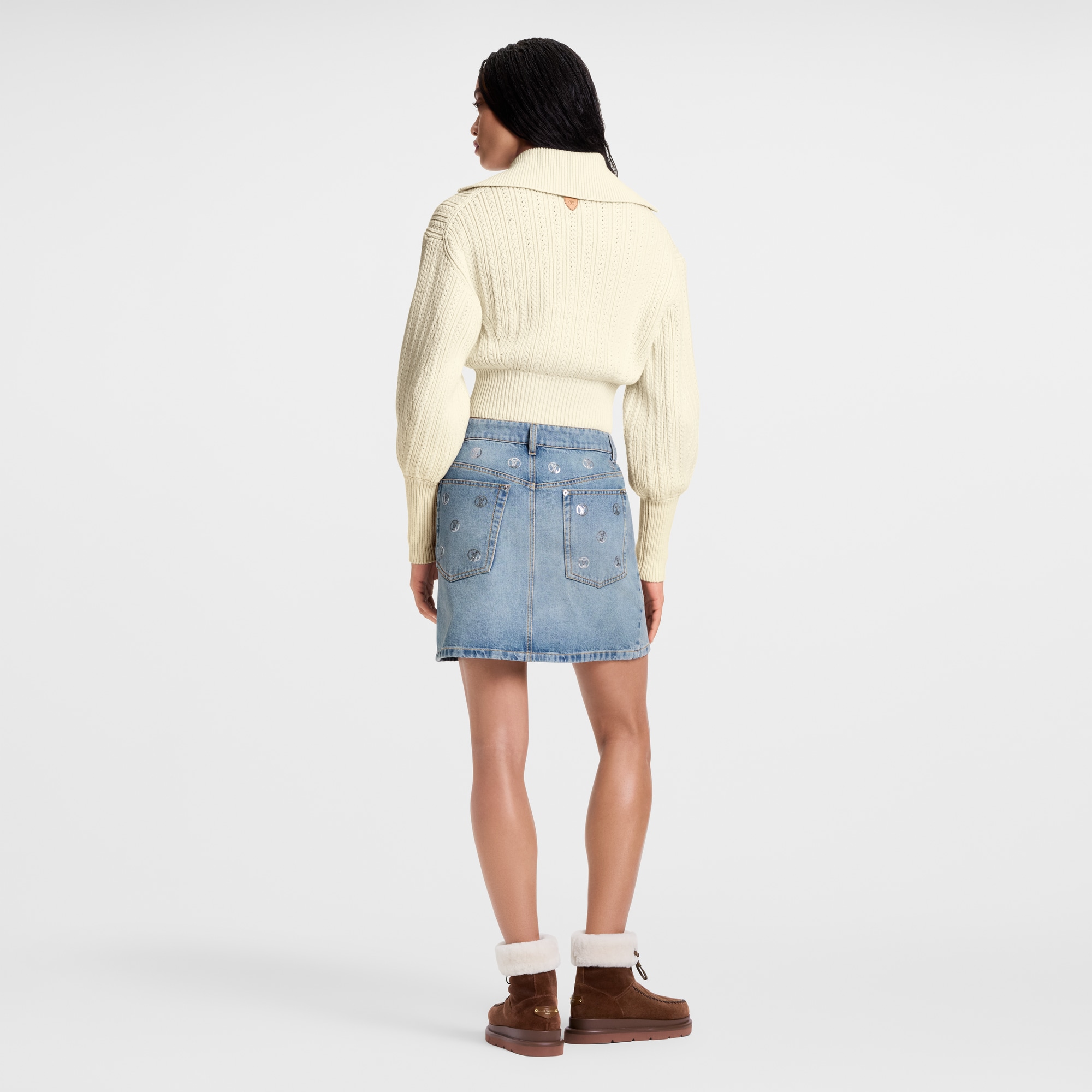 Cropped Rib-Knit Jacket
  in ผู้หญิง