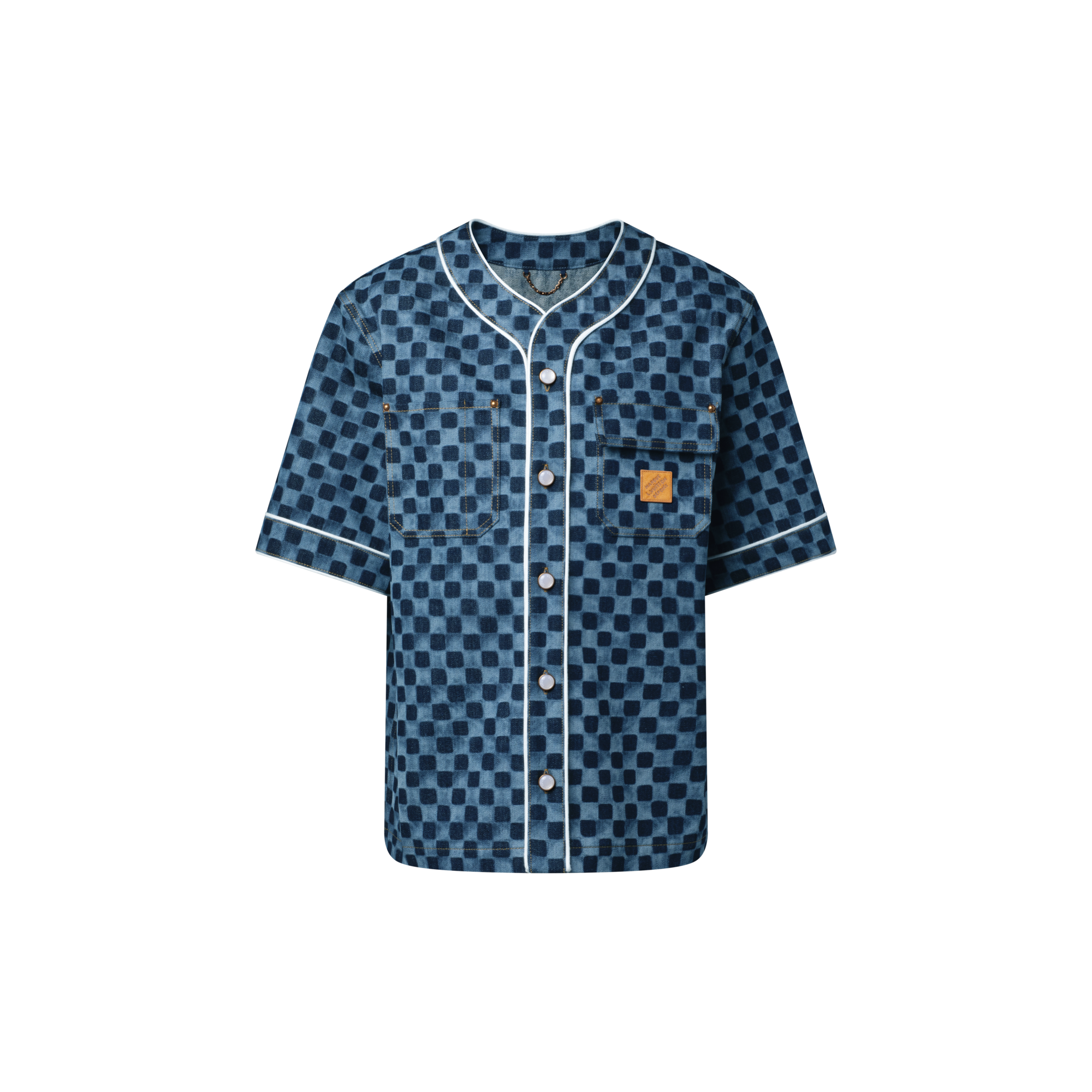 เสื้อเชิ้ตเบสบอลเดนิมลาย Damier  in ผู้ชาย