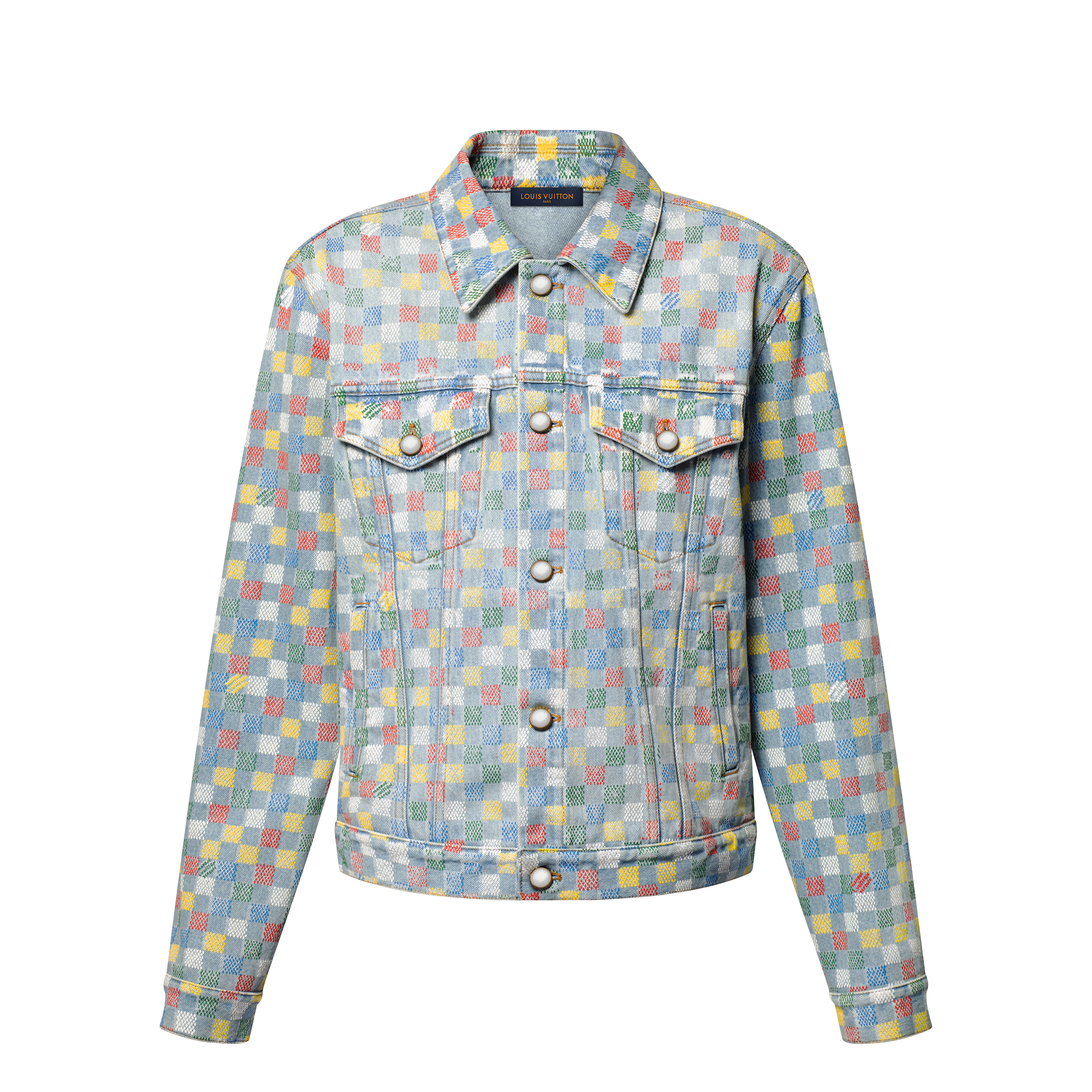 เสื้อแจ็คเก็ตเดนิมสไตล์ Trucker ลาย Damier  in ผู้ชาย