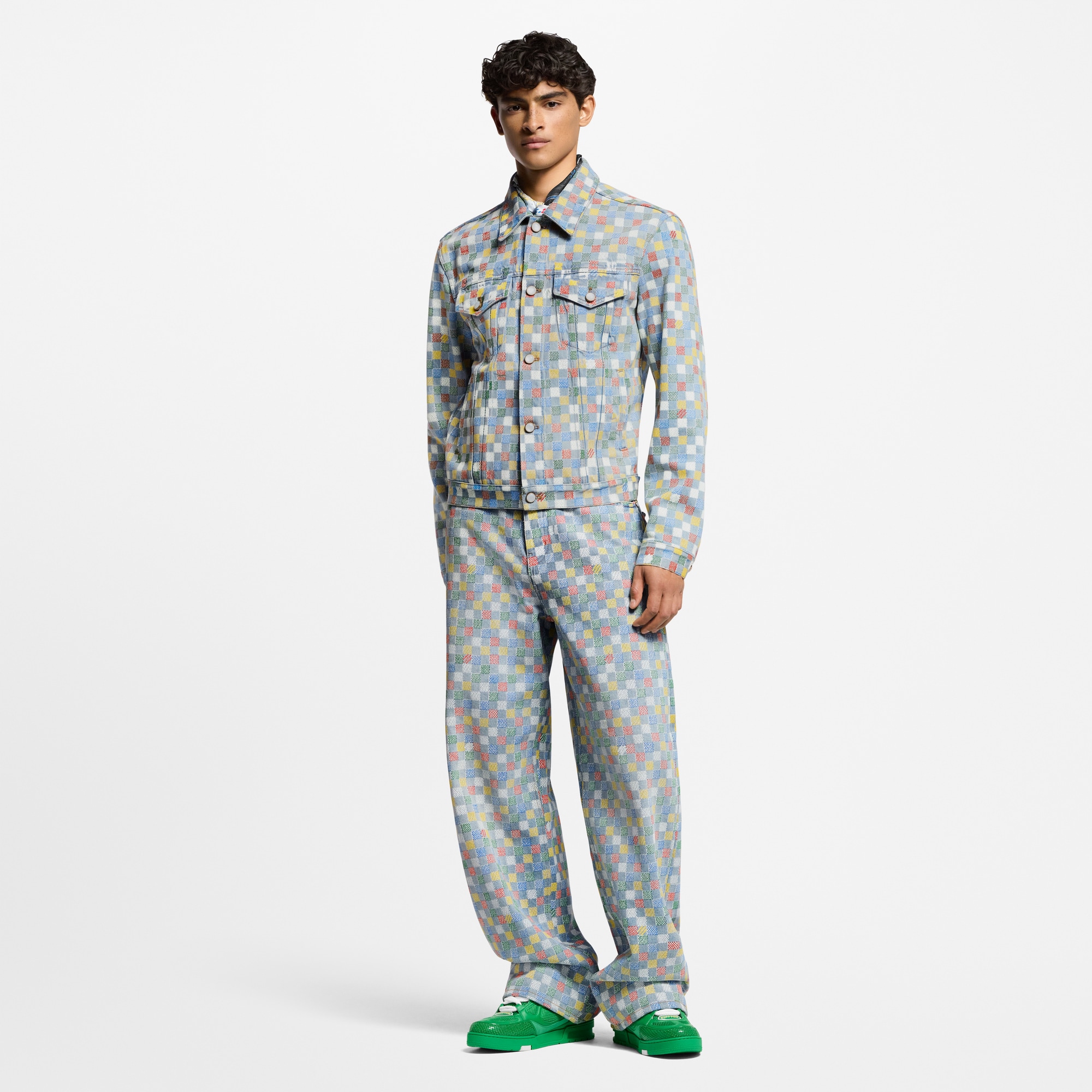 กางเกงเดนิมขากว้างลาย Damier  in ผู้ชาย