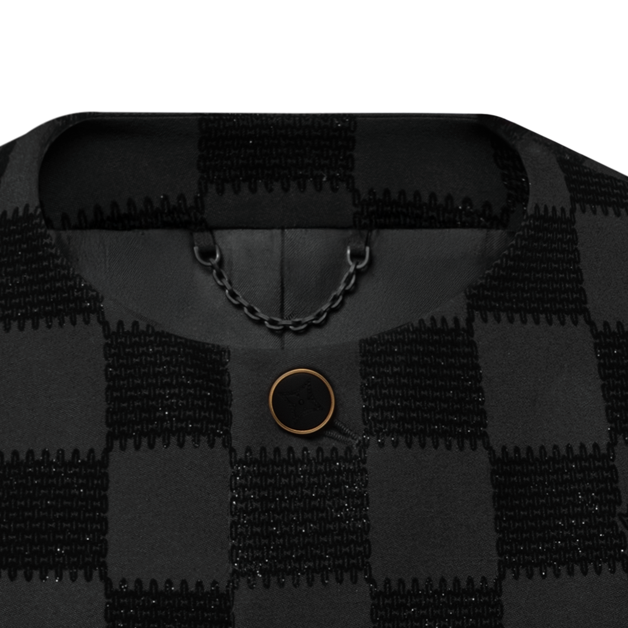 เสื้อแจ็คเก็ตไร้ปกลาย Damier แบบ Flock  in ผู้ชาย