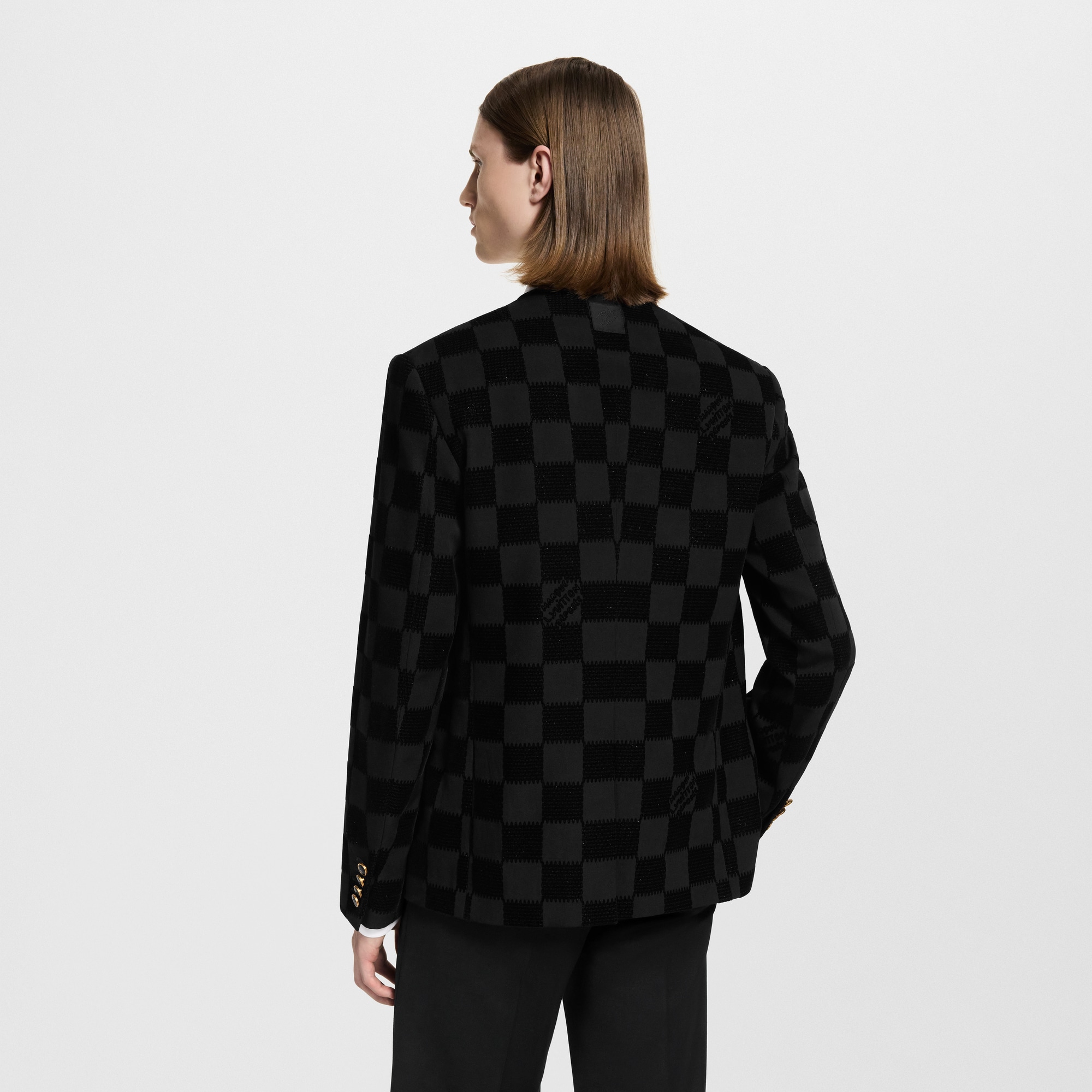เสื้อแจ็คเก็ตไร้ปกลาย Damier แบบ Flock  in ผู้ชาย