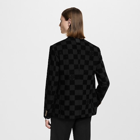 เสื้อแจ็คเก็ตไร้ปกลาย Damier แบบ Flock in ผู้ชาย's เสื้อผ้า เสื้อแจ็คเก็ตและเบลเซอร์สำหรับผู้ชาย collections by Louis Vuitton (การย่อ/ขยายผลิตภัณฑ์)