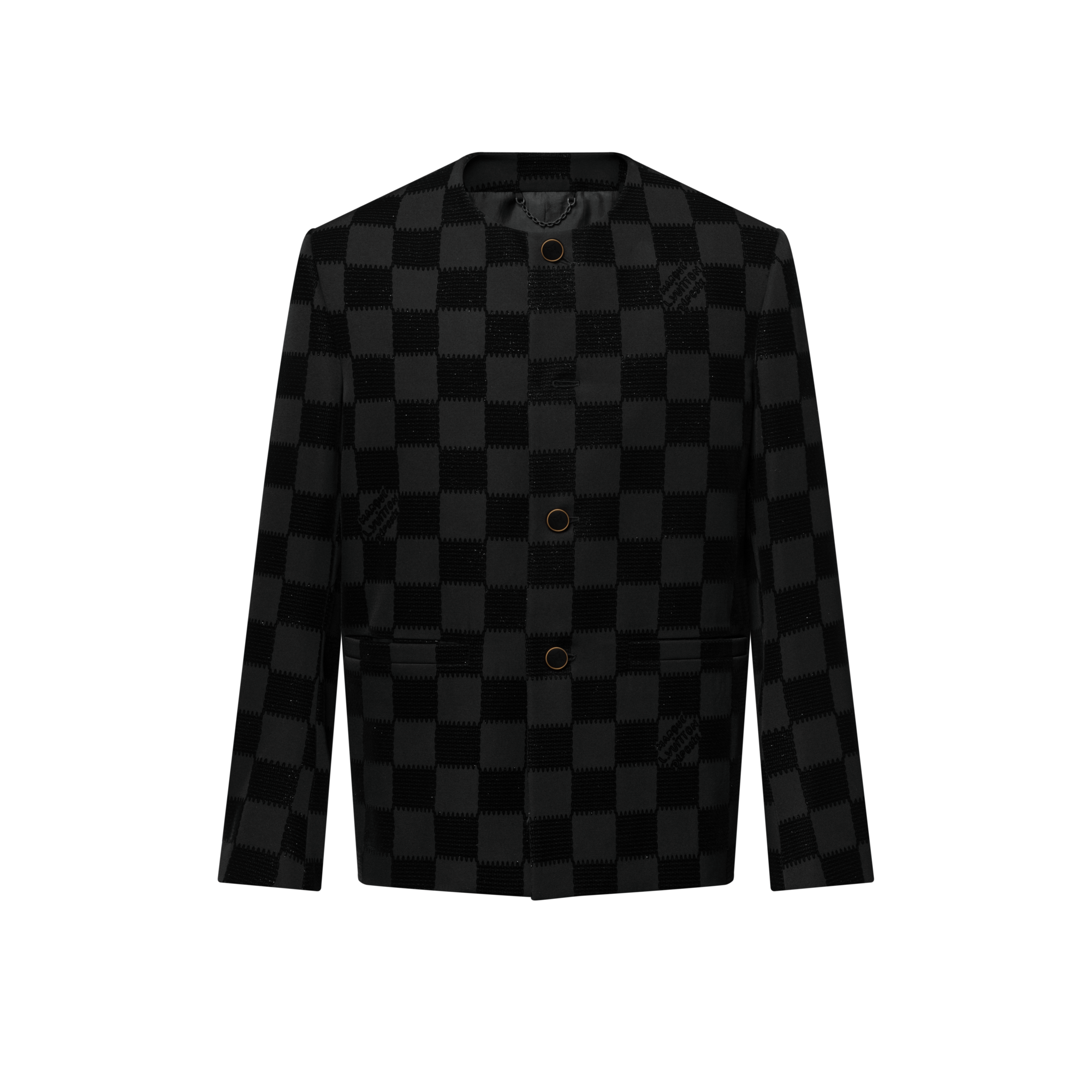เสื้อแจ็คเก็ตไร้ปกลาย Damier แบบ Flock  in ผู้ชาย