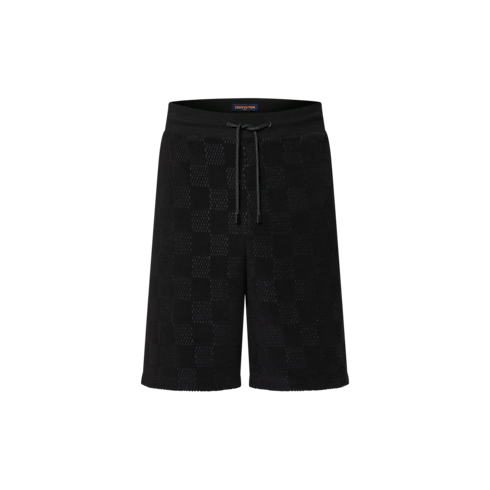กางเกงขาสั้นผ้าคอตตอน French Terry ลาย Damier in ผู้ชาย's เสื้อผ้า เสื้อผ้าสำหรับผู้ชาย collections by Louis Vuitton (การย่อ/ขยายผลิตภัณฑ์)