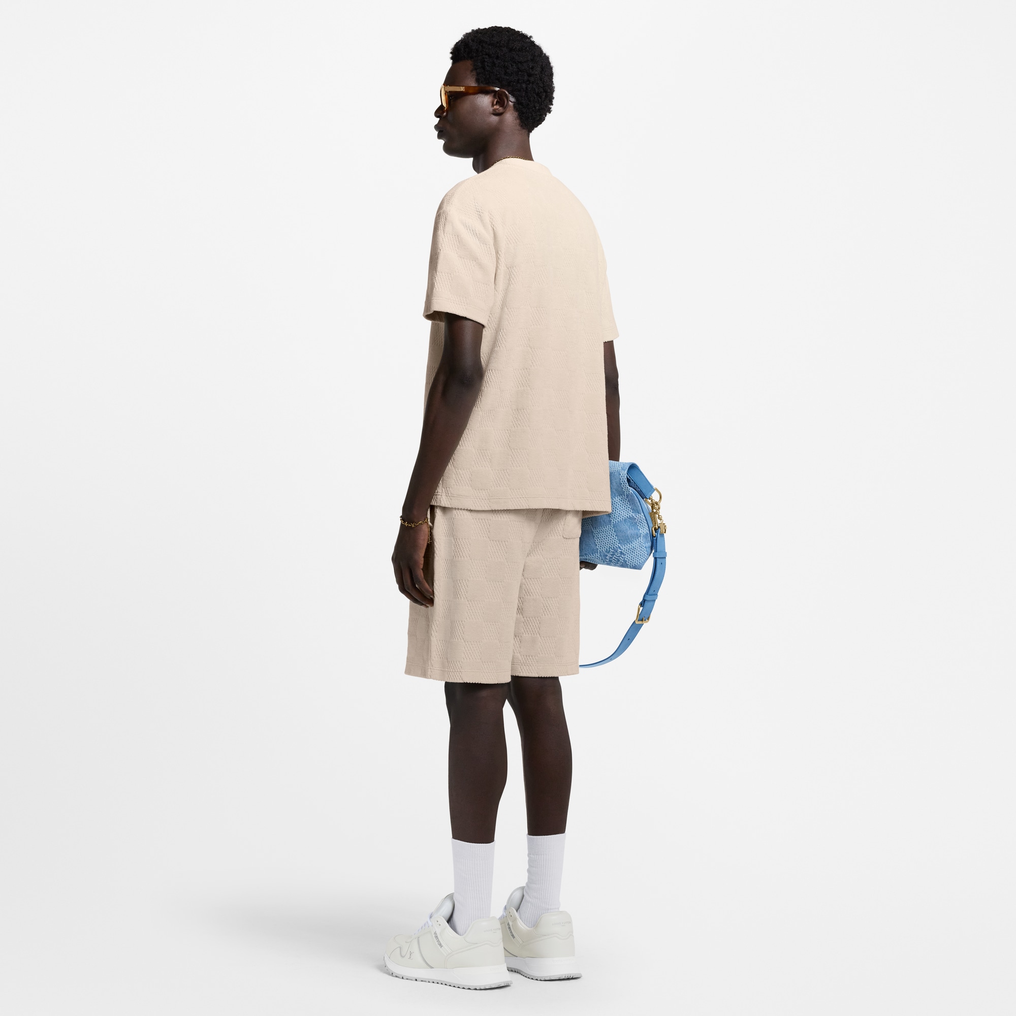 เสื้อยืดลาย Damier ผ้า French Terry  in ผู้ชาย