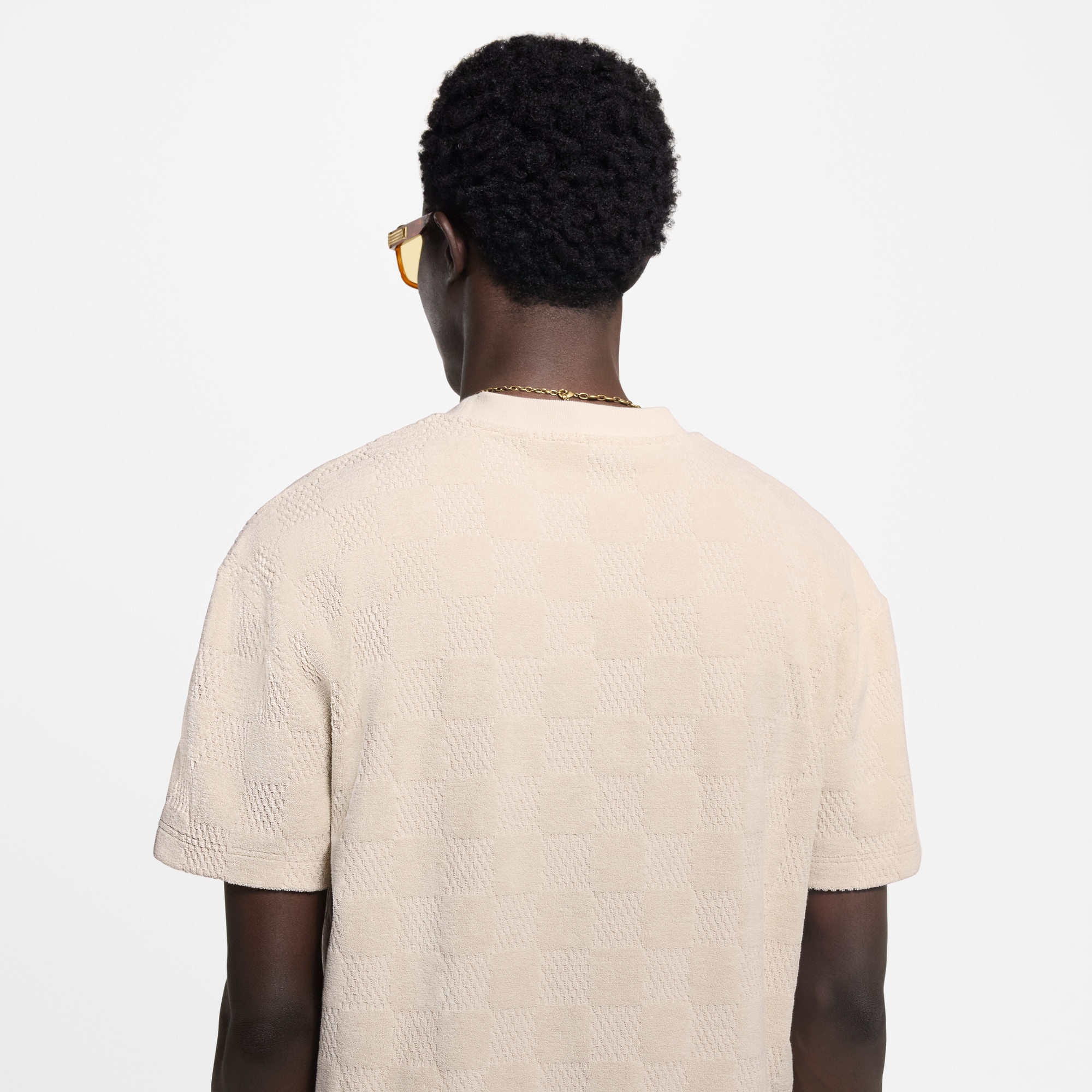 เสื้อยืดลาย Damier ผ้า French Terry  in ผู้ชาย