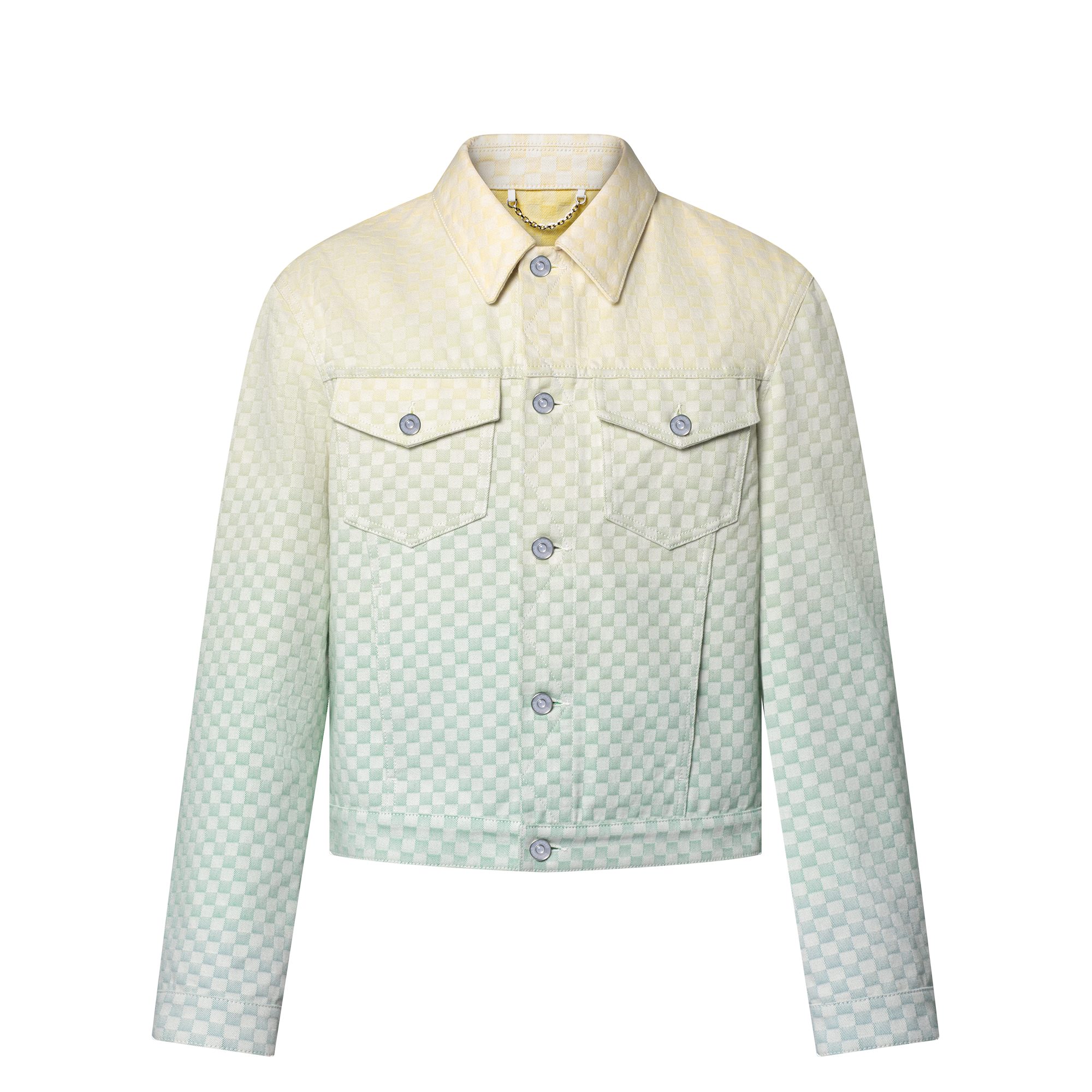 เสื้อแจ็คเก็ตเดนิมแจ็คการ์ดลาย Damier ไล่เฉดสี  in ผู้ชาย