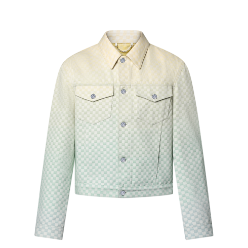 เสื้อแจ็คเก็ตเดนิมแจ็คการ์ดลาย Damier ไล่เฉดสี in ผู้ชาย's เสื้อผ้า เสื้อโค้ทกันหนาวสำหรับผู้ชาย collections by Louis Vuitton (การย่อ/ขยายผลิตภัณฑ์)