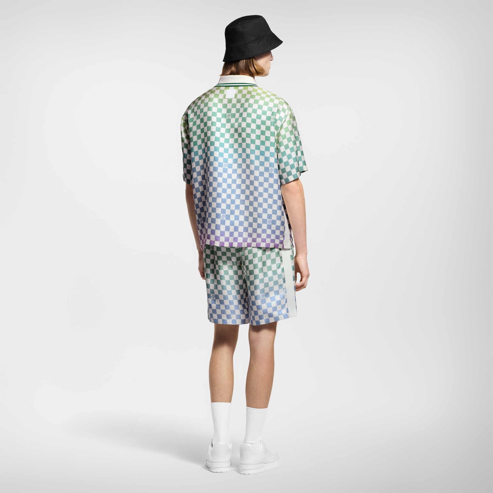 เสื้อเชิ้ตโปโลผ้าไหมพิมพ์ลาย Damier Gradient  in ผู้ชาย