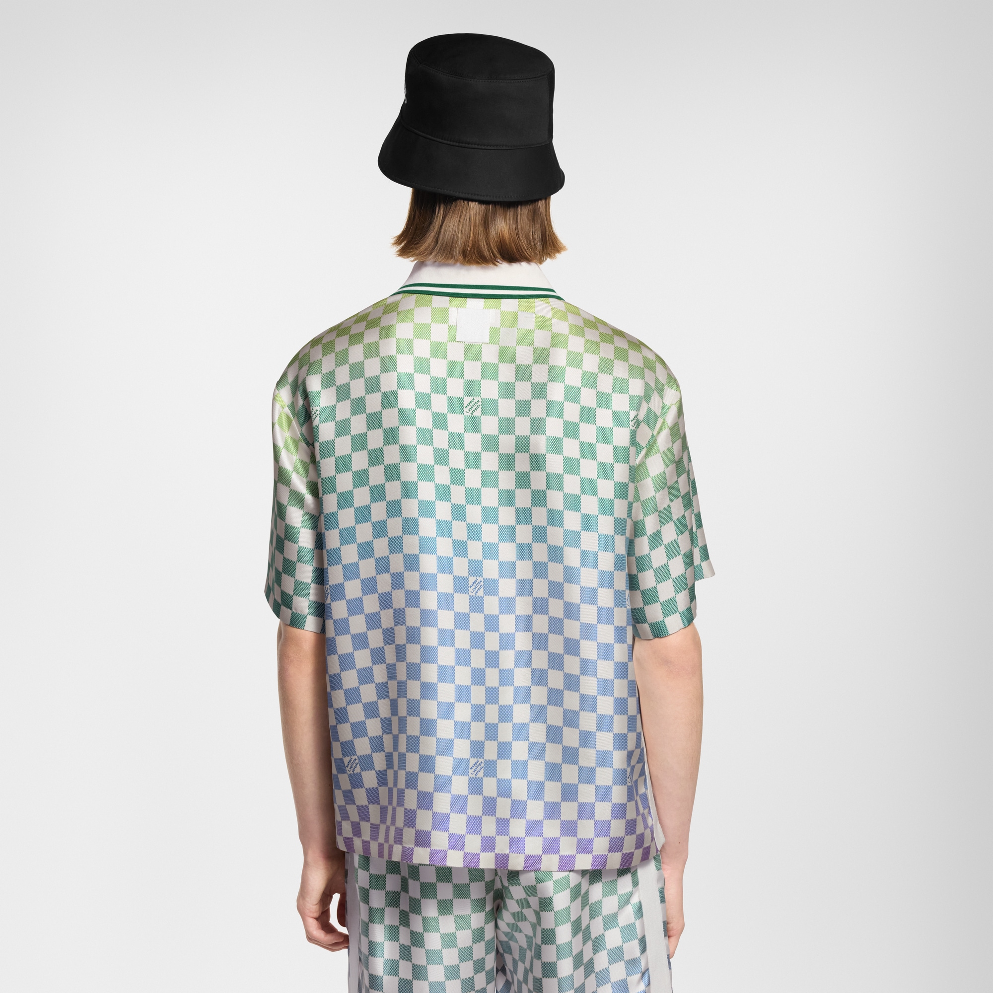 เสื้อเชิ้ตโปโลผ้าไหมพิมพ์ลาย Damier Gradient  in ผู้ชาย