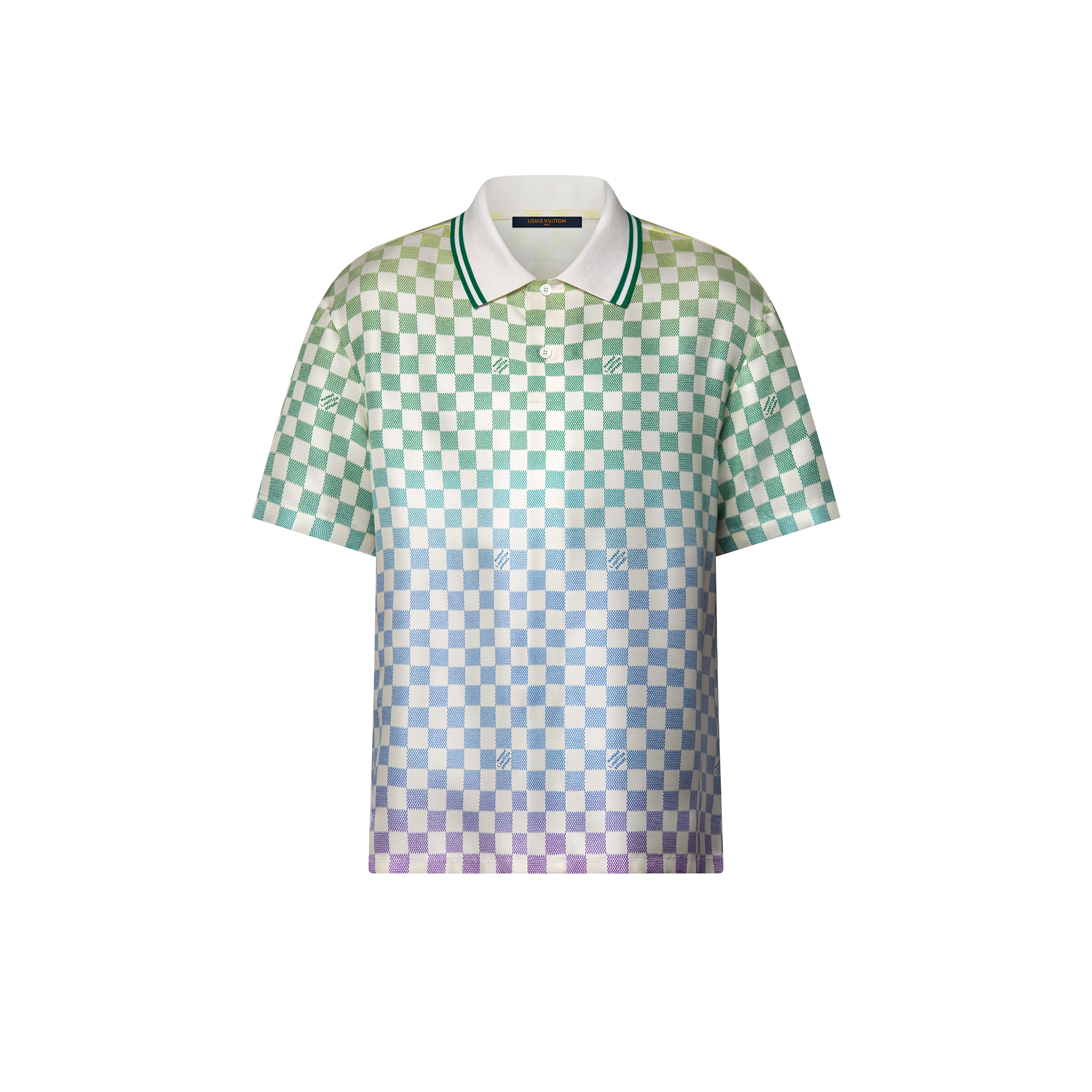 เสื้อเชิ้ตโปโลผ้าไหมพิมพ์ลาย Damier Gradient  in ผู้ชาย