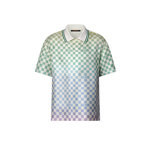 เสื้อเชิ้ตโปโลผ้าไหมพิมพ์ลาย Damier Gradient in ผู้ชาย's เสื้อผ้า เสื้อเชิ้ตสำหรับผู้ชาย collections by Louis Vuitton (การย่อ/ขยายผลิตภัณฑ์)