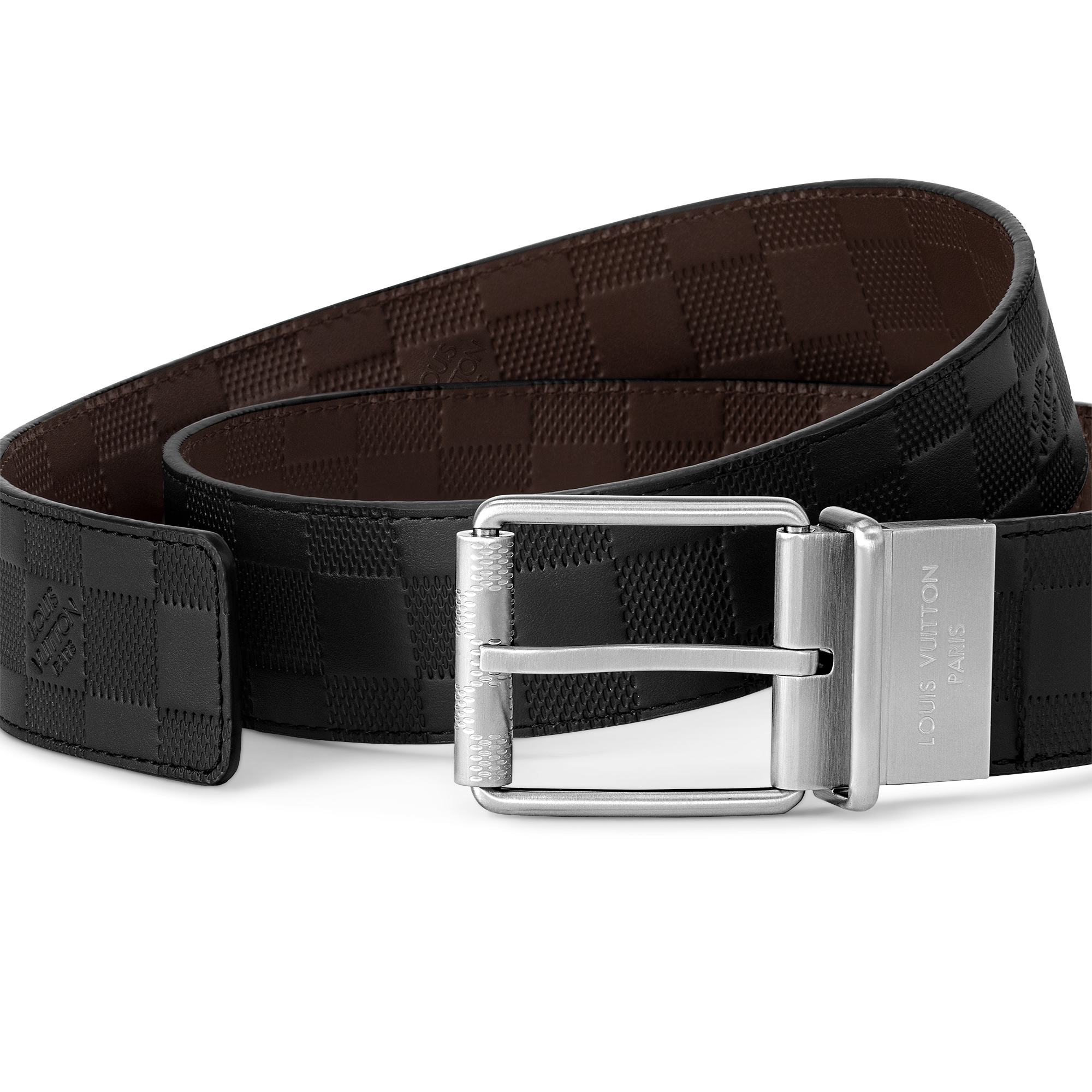 เข็มขัดรุ่น Damier Print ขนาด 40 มม. ใส่ได้ทั้งสองด้าน หนัง Damier Infini in ผู้ชาย