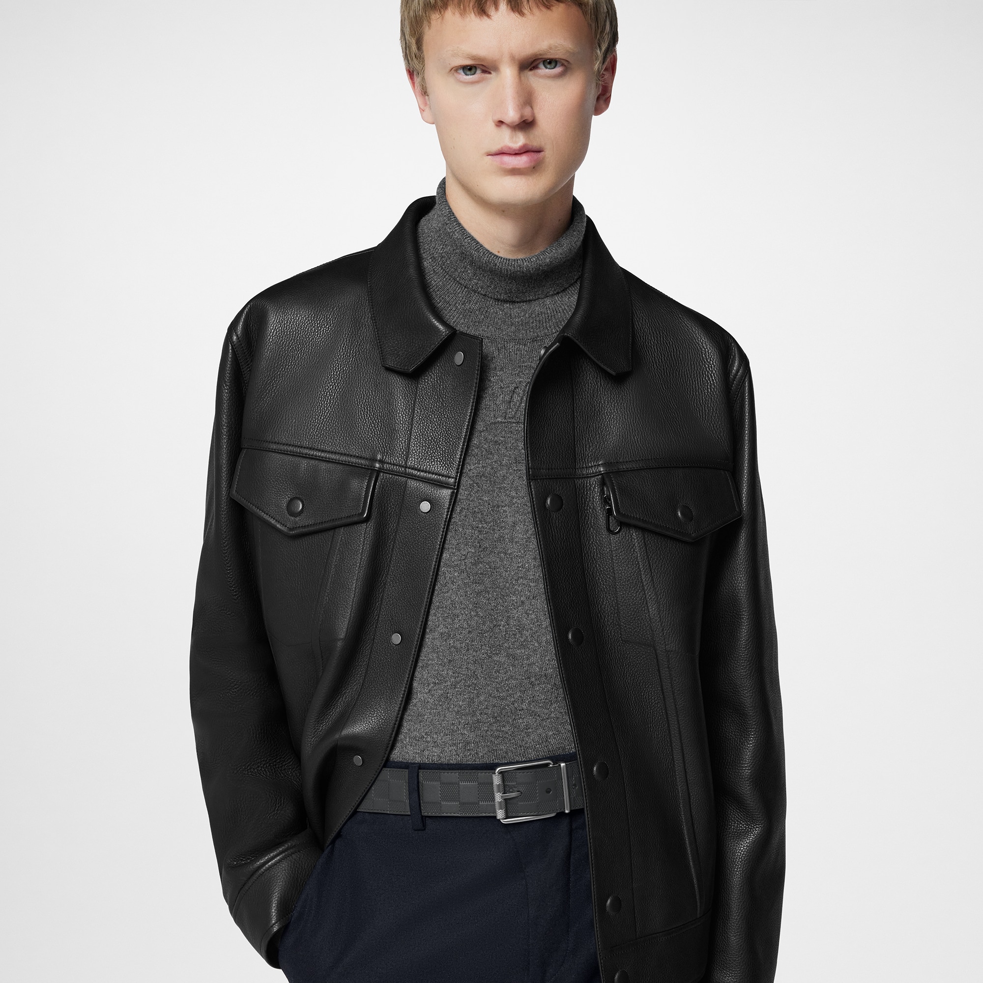 เข็มขัดรุ่น Damier Print ขนาด 40 มม. ใส่ได้ทั้งสองด้าน หนัง Damier Infini in ผู้ชาย