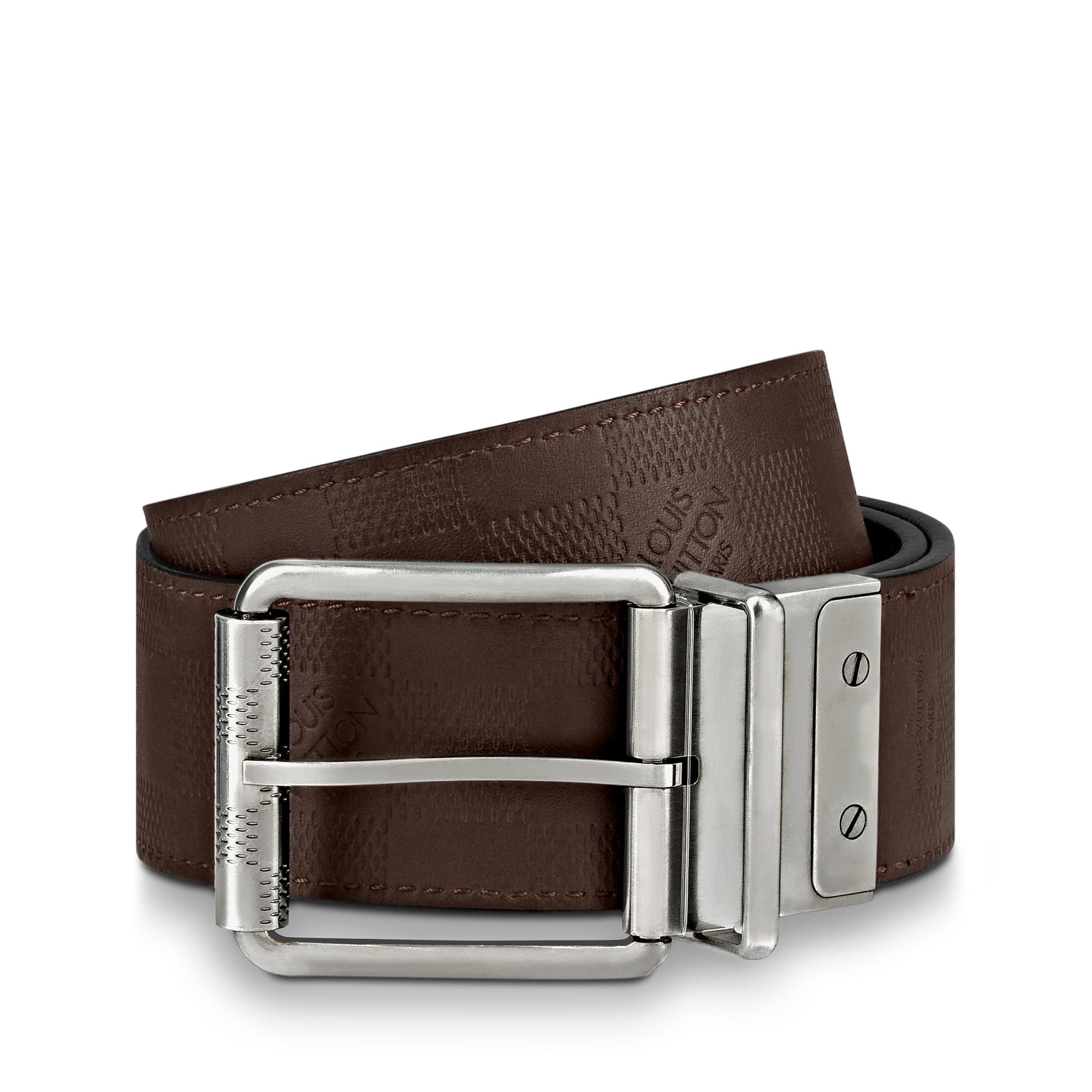 เข็มขัดรุ่น Damier Print ขนาด 40 มม. ใส่ได้ทั้งสองด้าน หนัง Damier Infini in ผู้ชาย